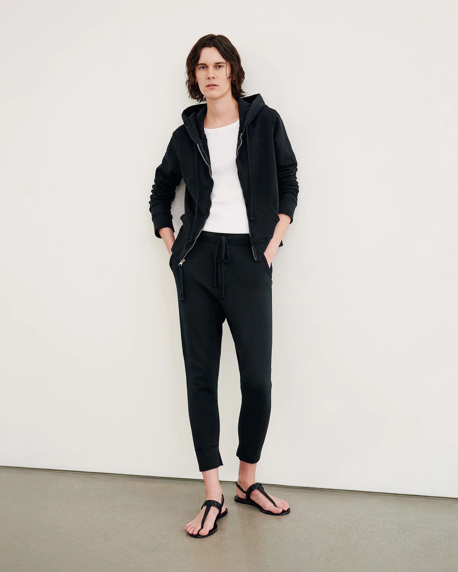 NILI LOTAN Nolan Sweatpant in Washed Black XL