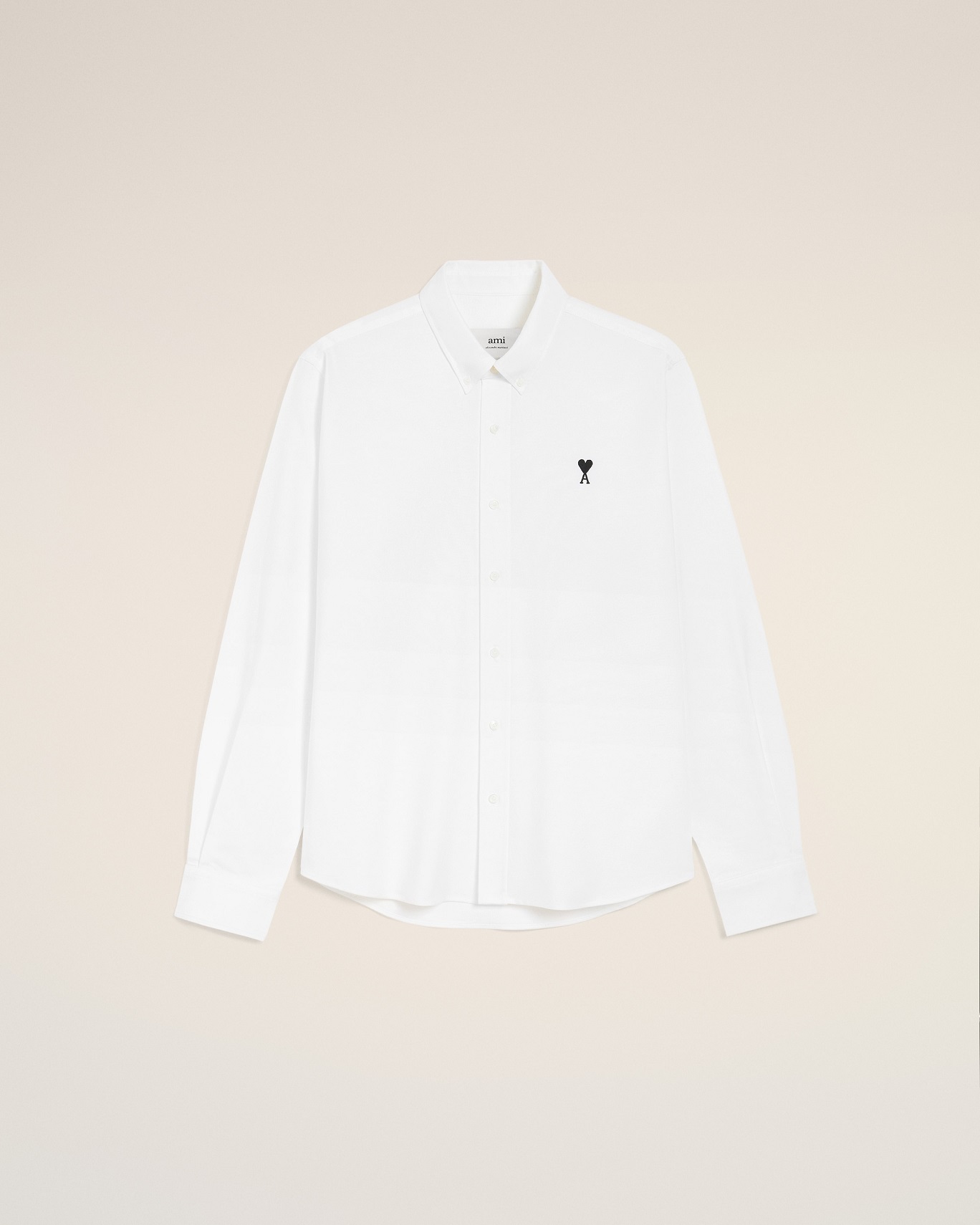 AMI PARIS de Coeur Classic Fit Shirt in Natural White/Black