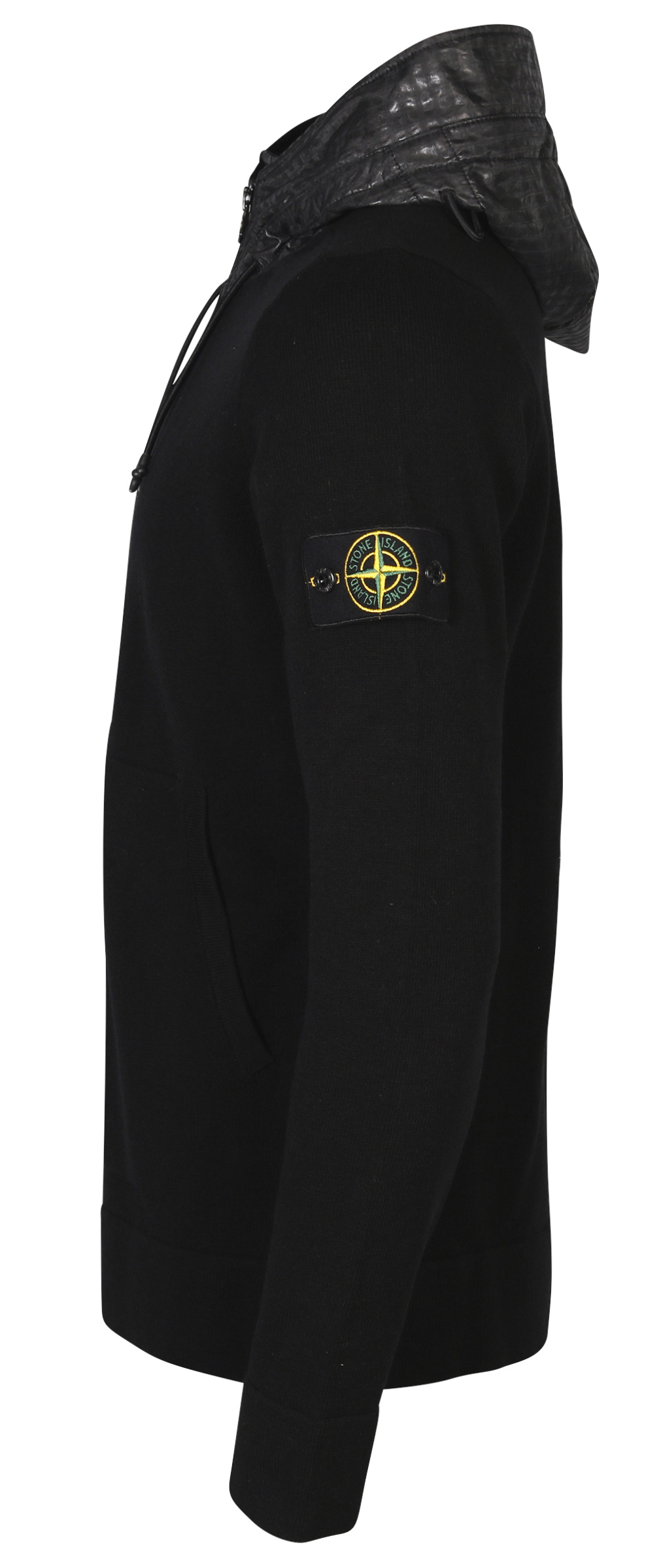 Stone Island Hooded Zip Knit Jacket Black