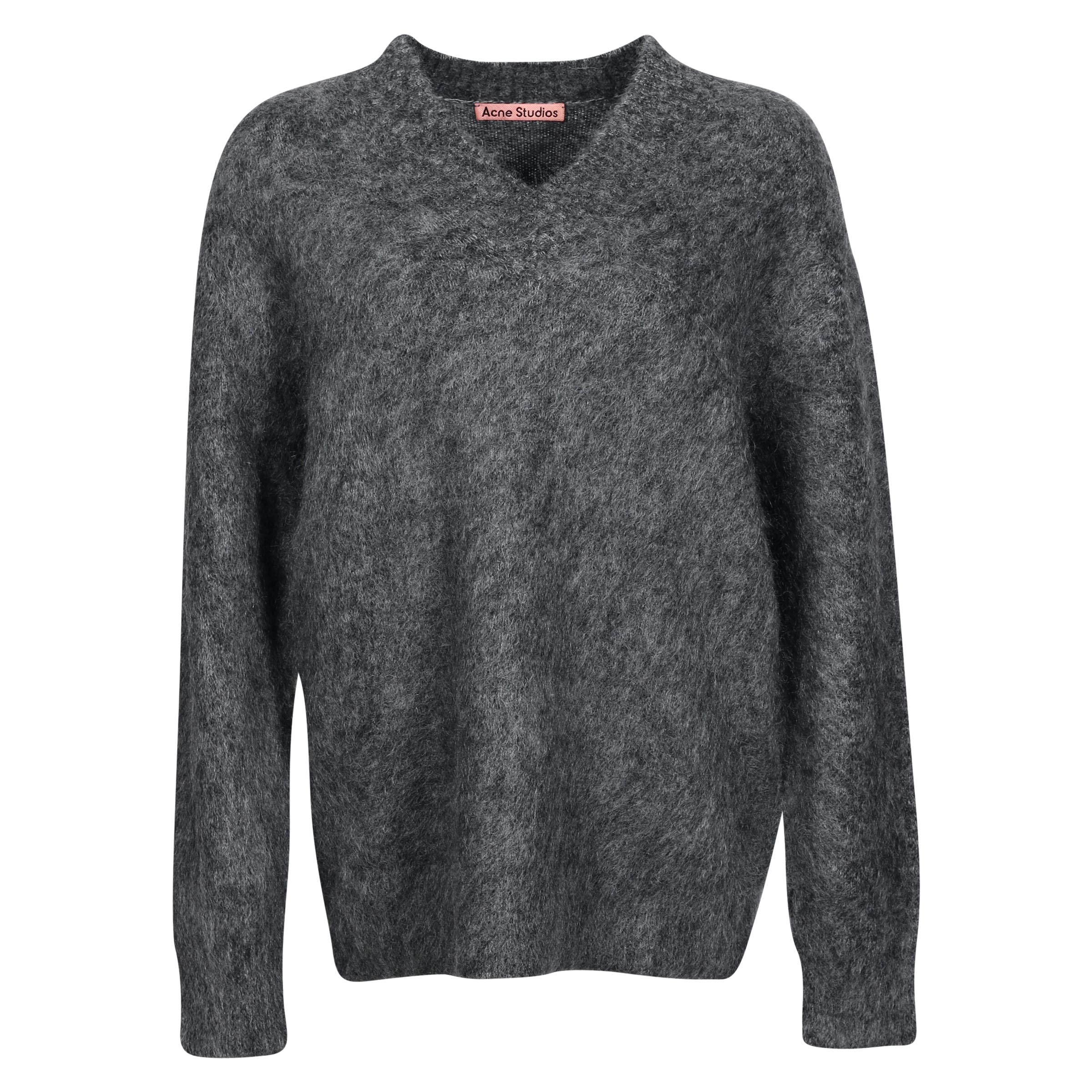 Acne Studios Knit Pullover in Dark Grey Melange
