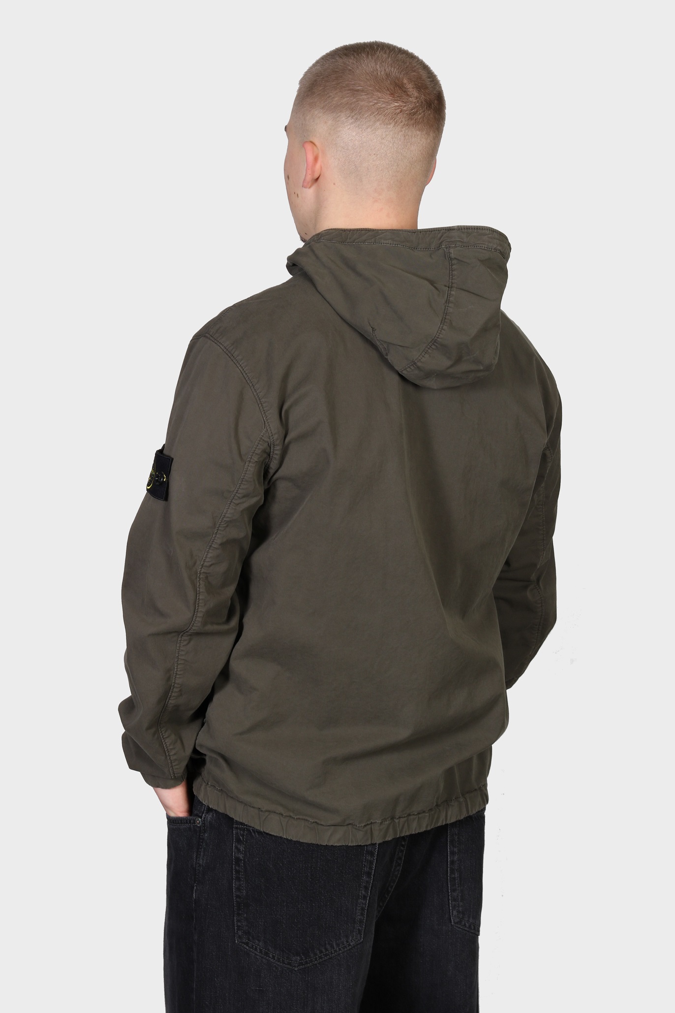 STONE ISLAND Supima Cotton Twill Jacket in Khaki STONE ISLAND Supima Cotton Twill Jacket in Khaki