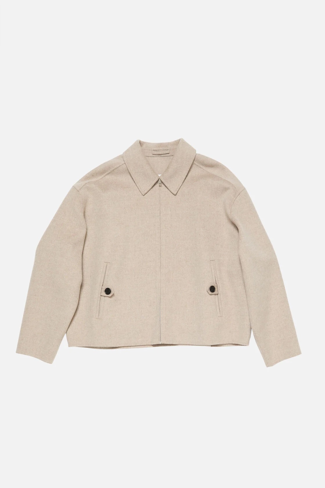 ACNE STUDIOS Boxy Fit Wool Jacket in Oatmeal Melange