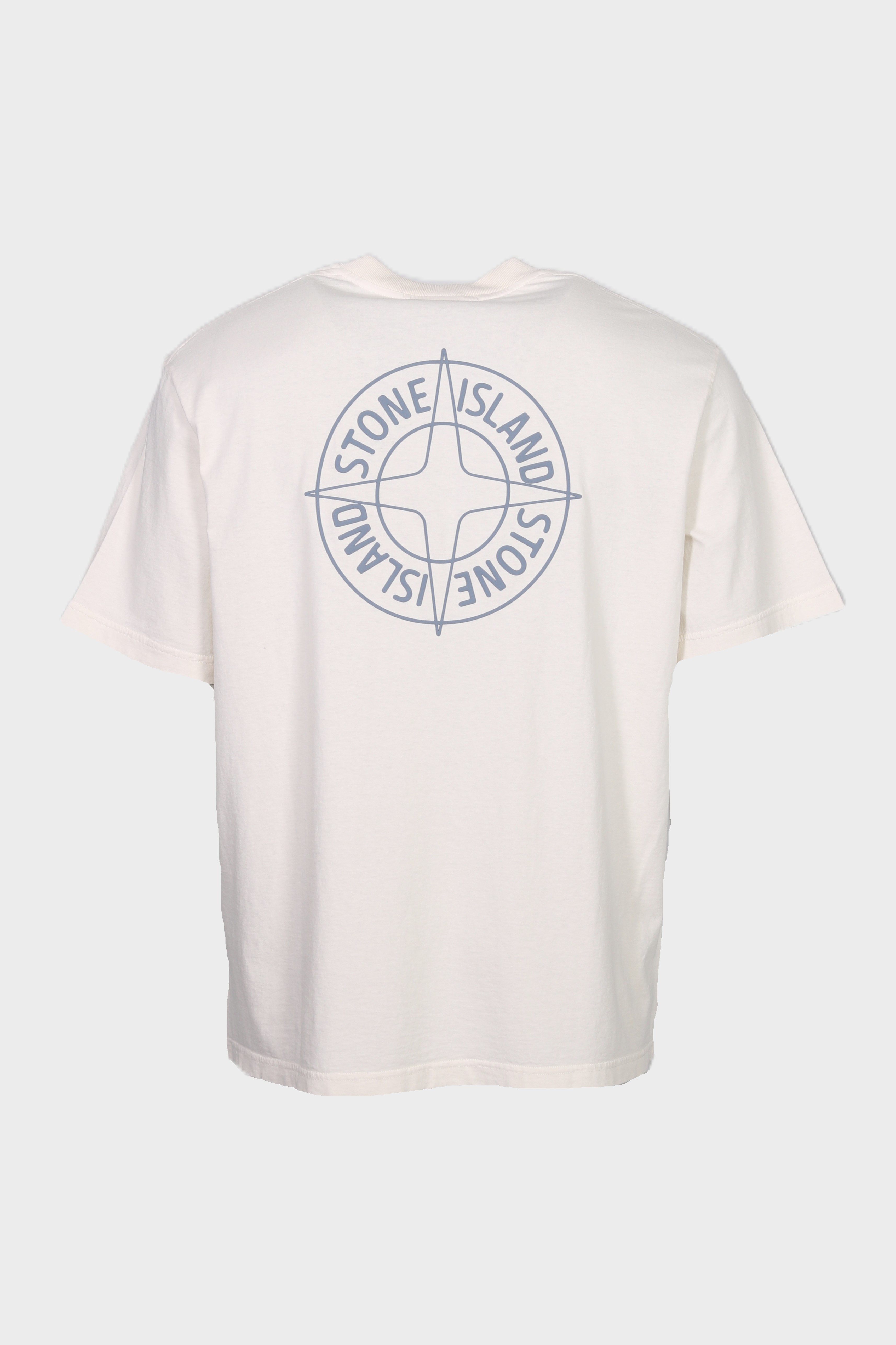 STONE ISLAND Loose Fit Back Printed Logo T-Shirt in Cream