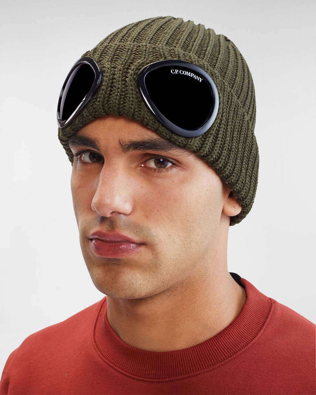 C.P. COMPANY Knit Cap in Olive