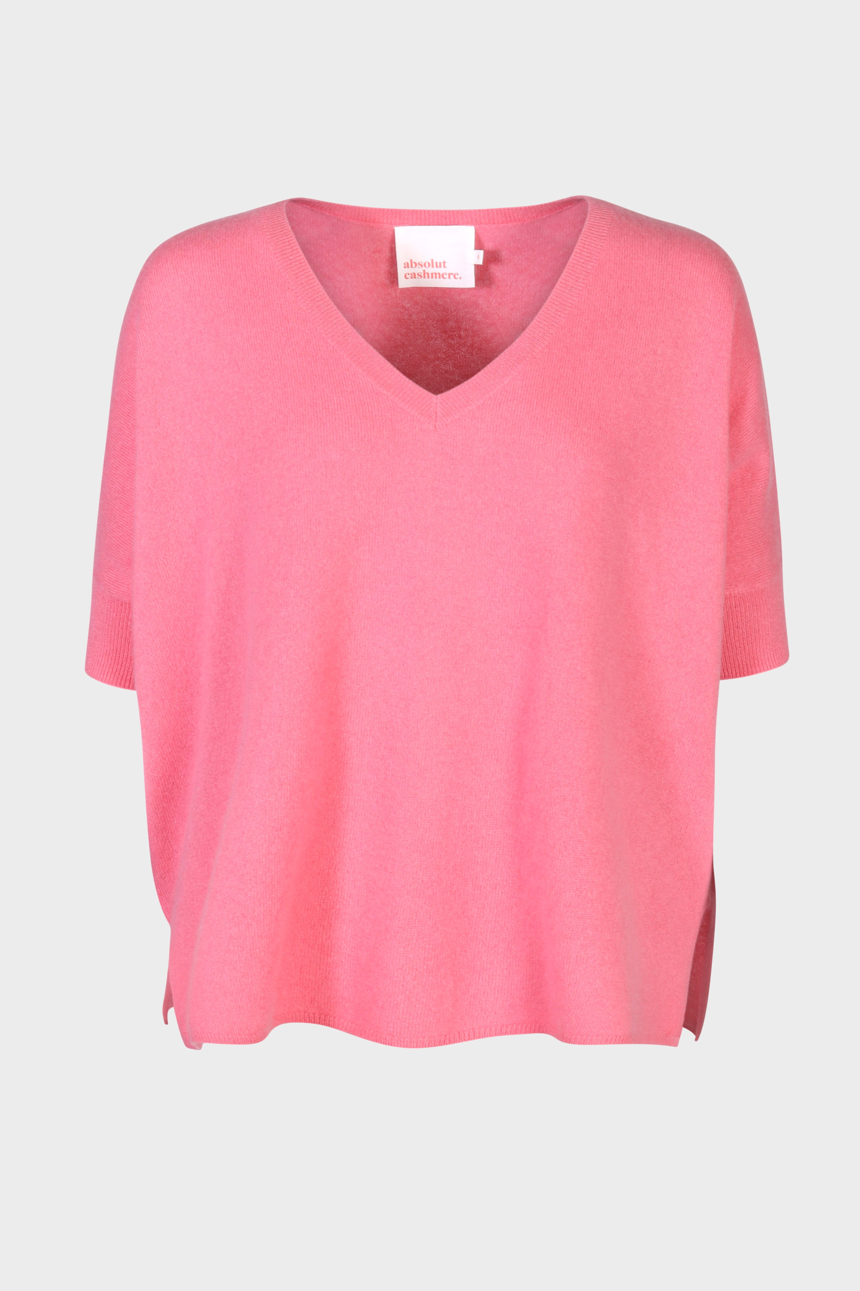 ABSOLUT CASHMERE Poncho V-Neck Sweater Kate Flamingo S