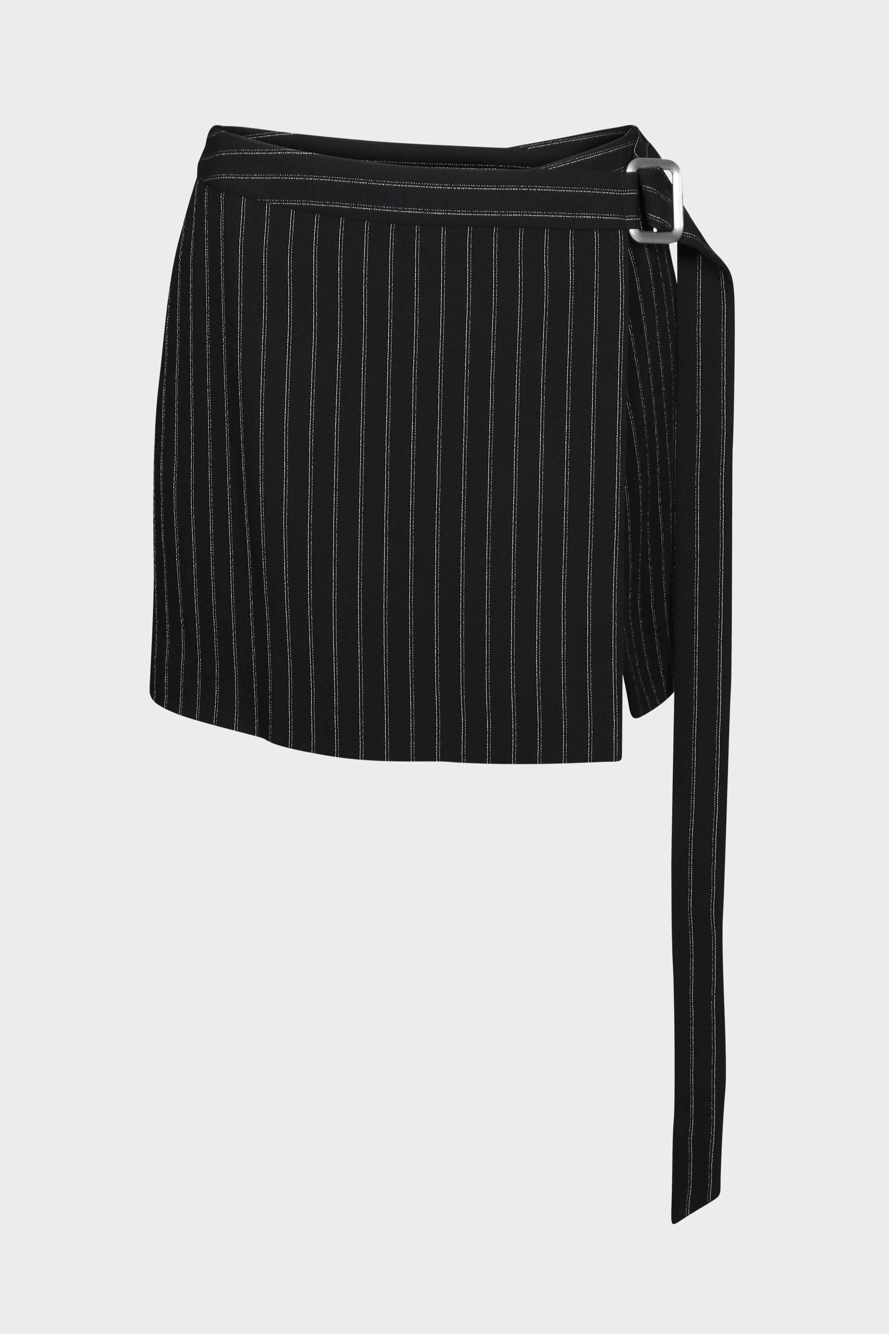 AMI PARIS Ray Mini Belted Skirt in Black/Chalk FR36 / DE34