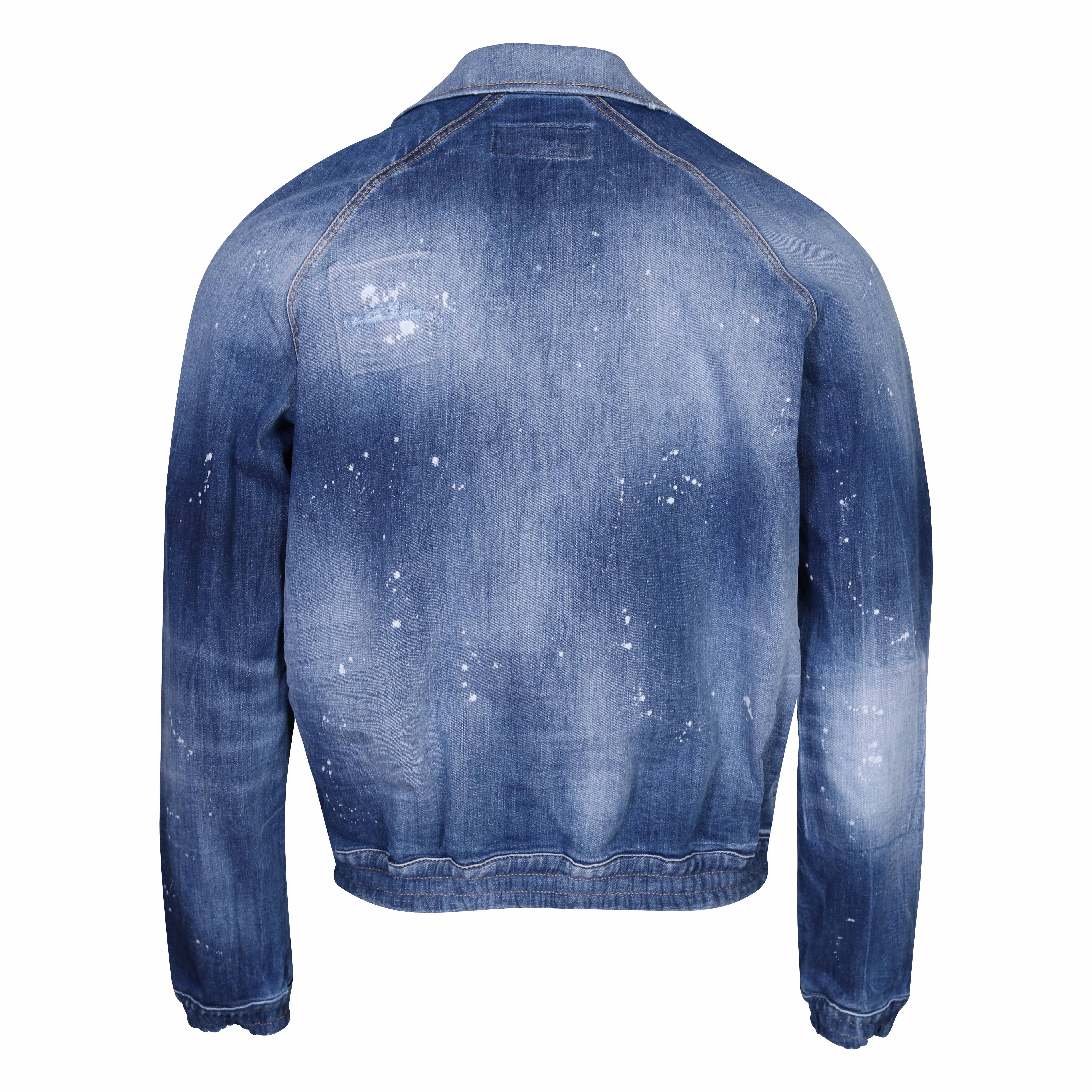 Dsquared Bomber Denim Jacket Blue Washed