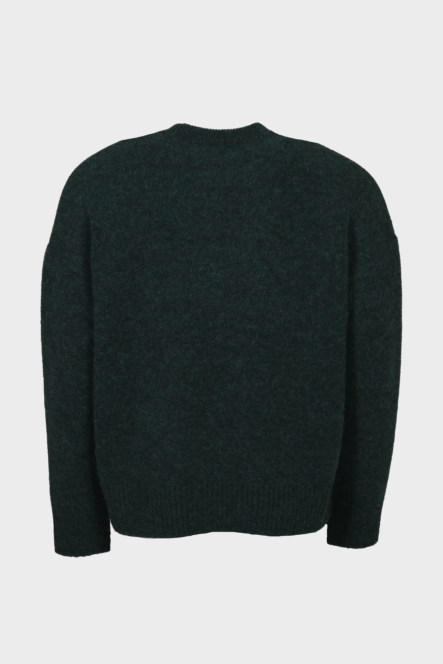 AMI PARIS de Coeur Heavy Knit Sweater in Bottle Green / Off White