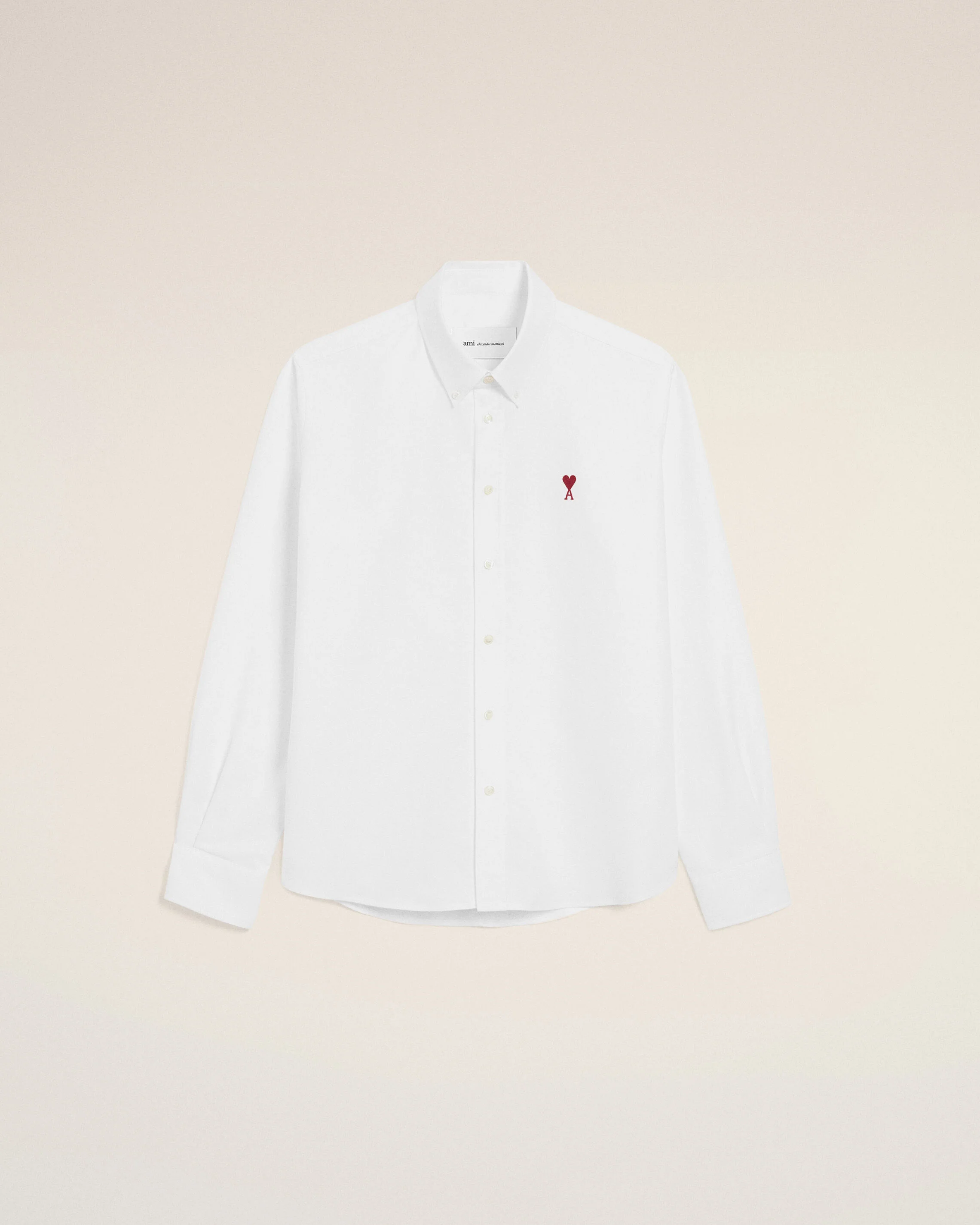 AMI PARIS Classic Fit Oxford Shirt in Natural White