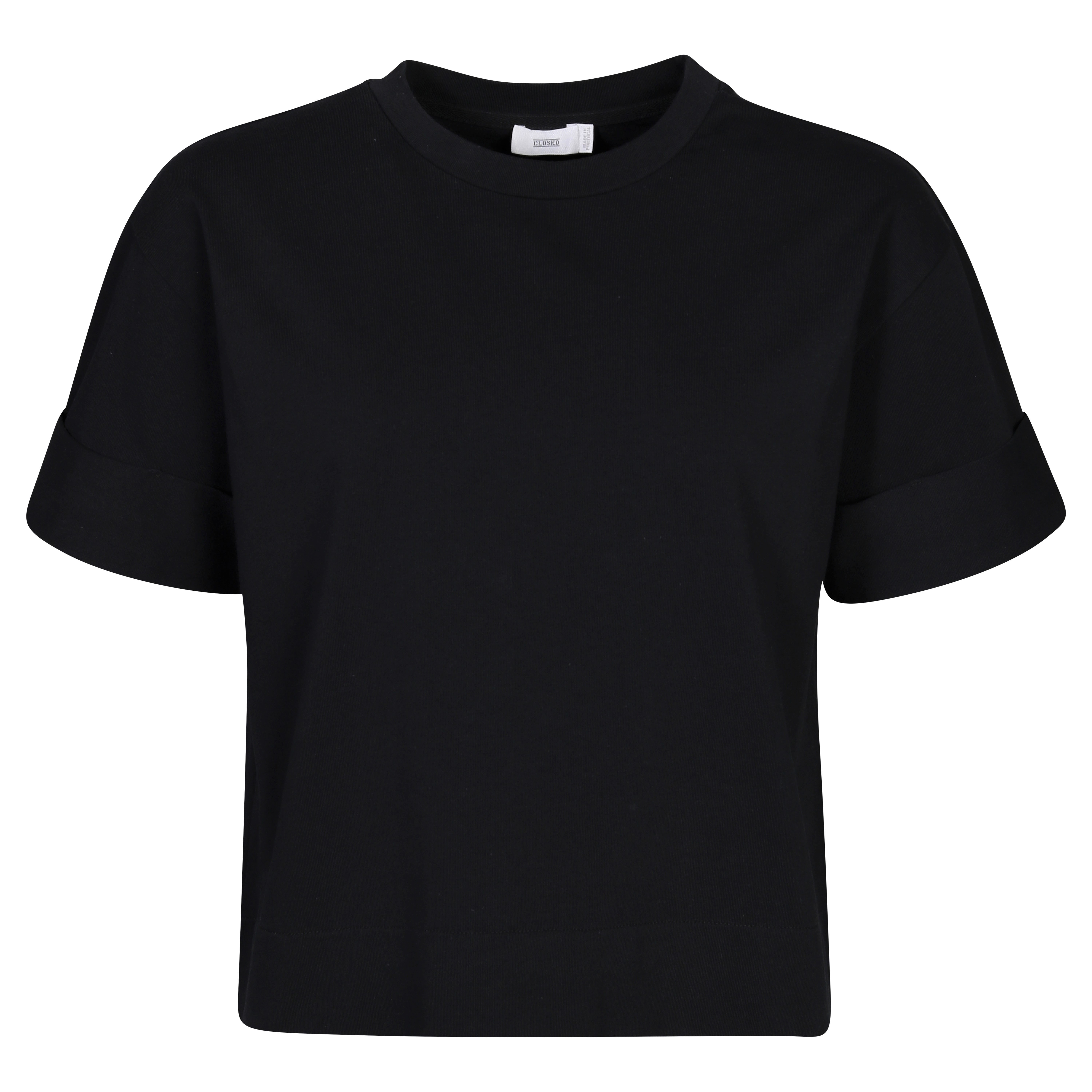 Closed Cropped T-Shirt  in Black