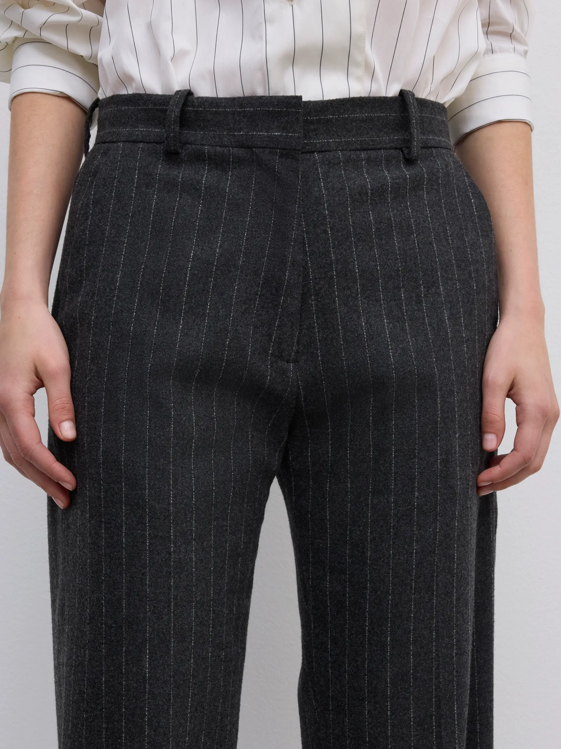 DAGMAR Classic Suit Trouser Grey Pinstripe