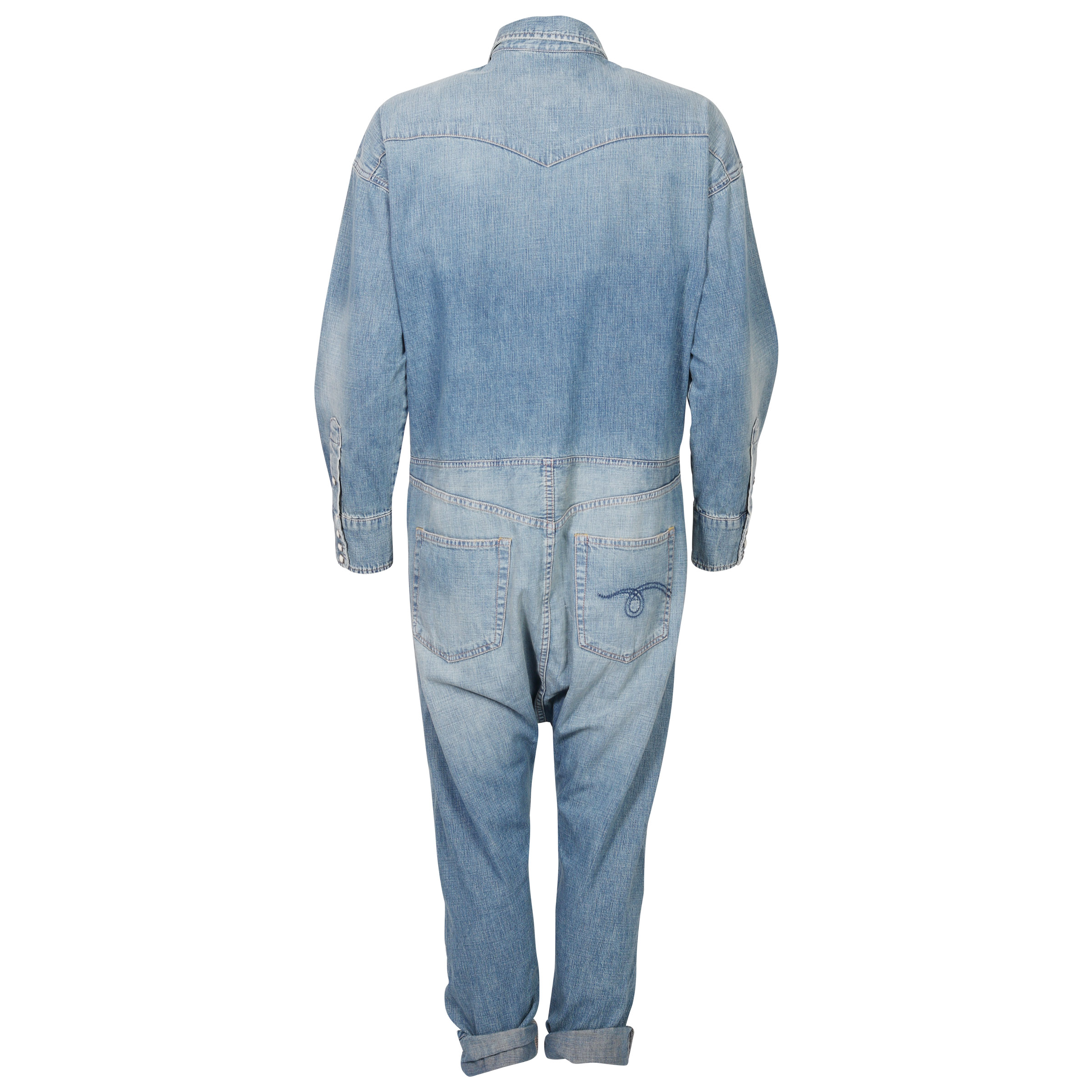 R13 Cowboy Jumpsuit Dekalb Blue Washed