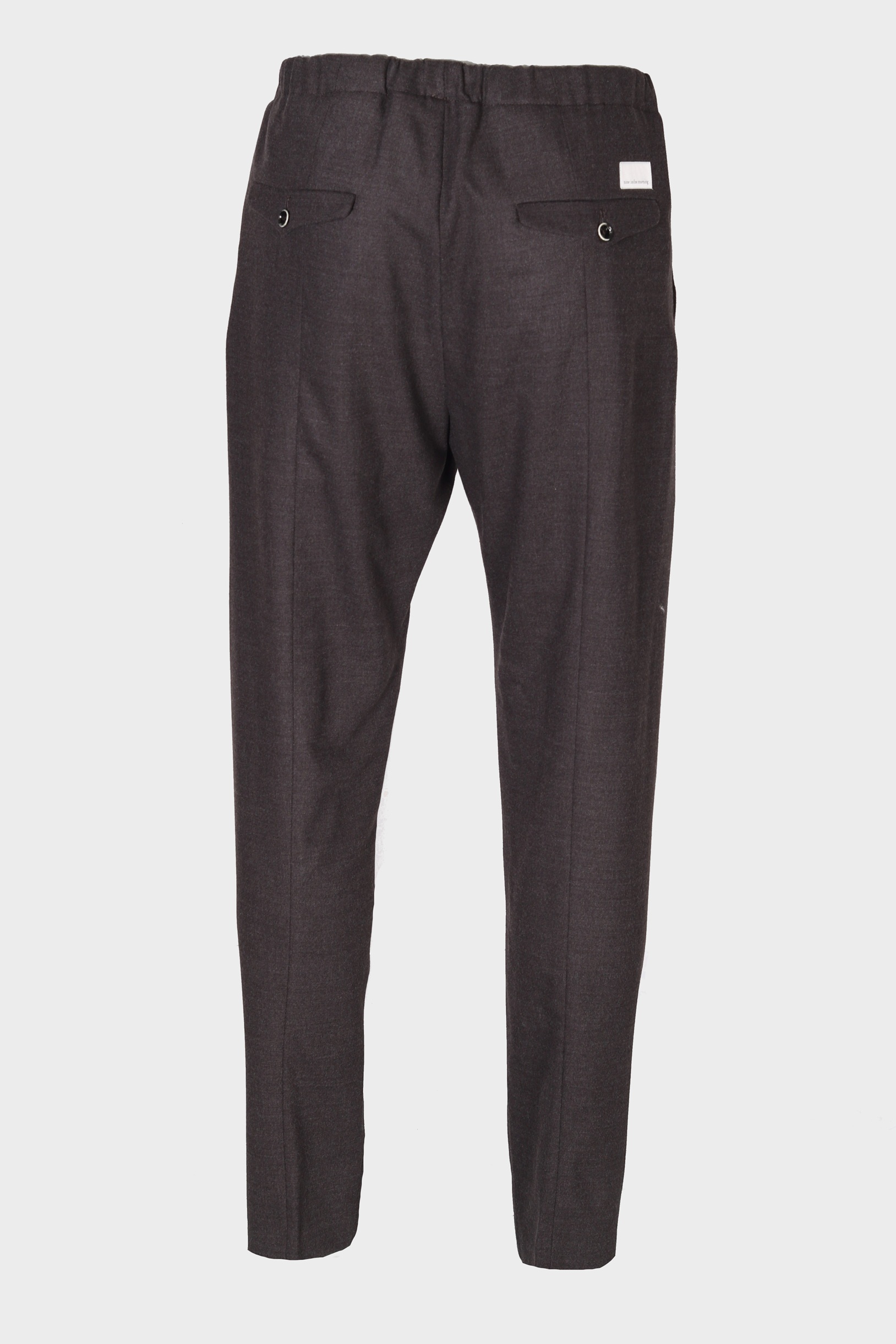 NINE:INTHE:MORNING Mirco Wool Stretch Pant in Dark Brown Melange
