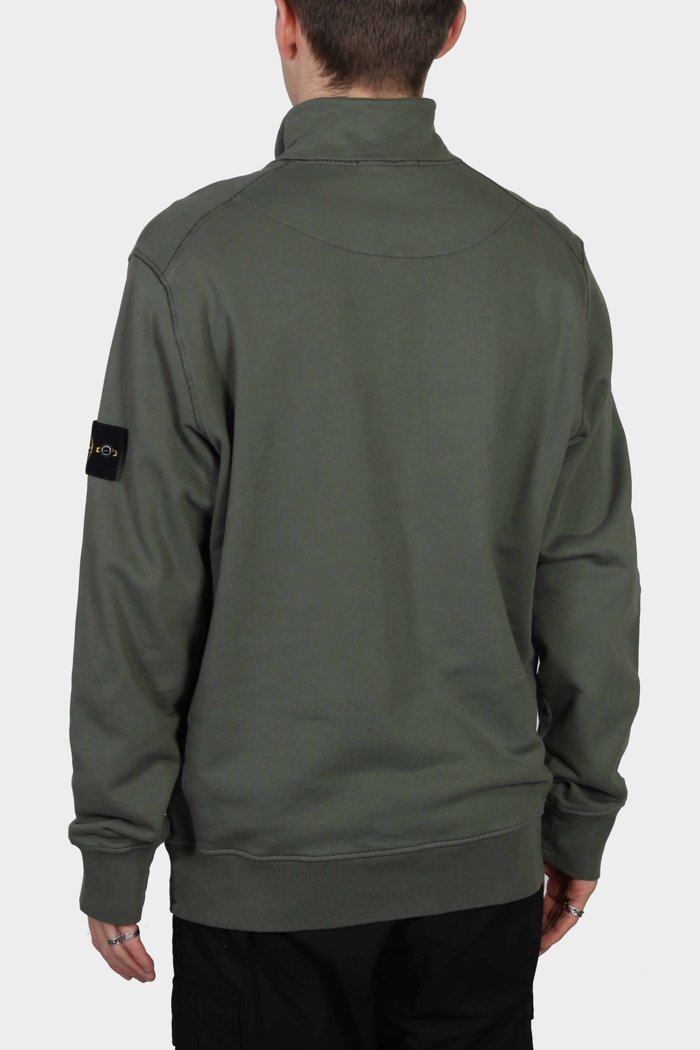 STONE ISLAND Half Zip Sweatshirt in Green 3XL