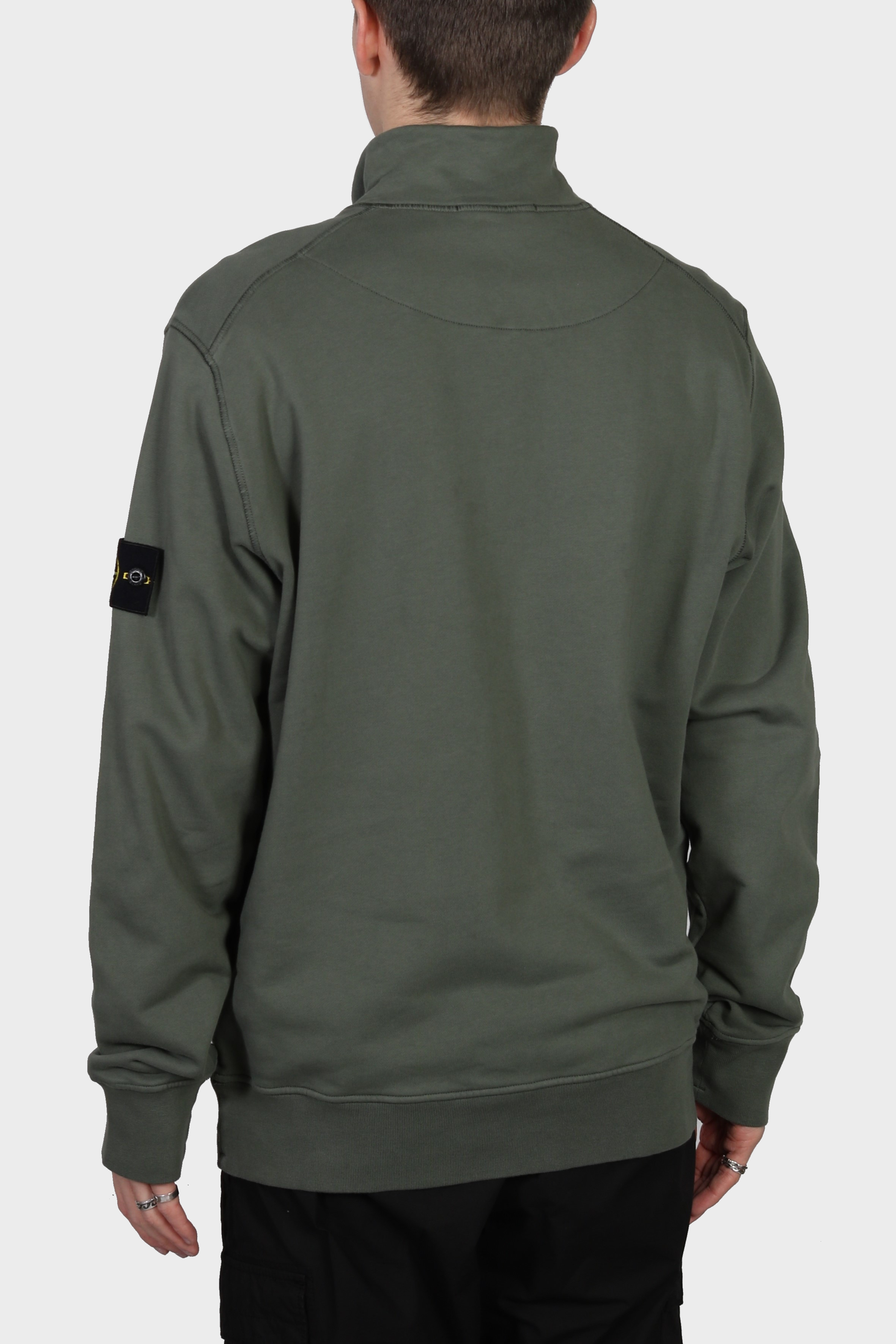 STONE ISLAND Half Zip Sweatshirt in Green 2XL