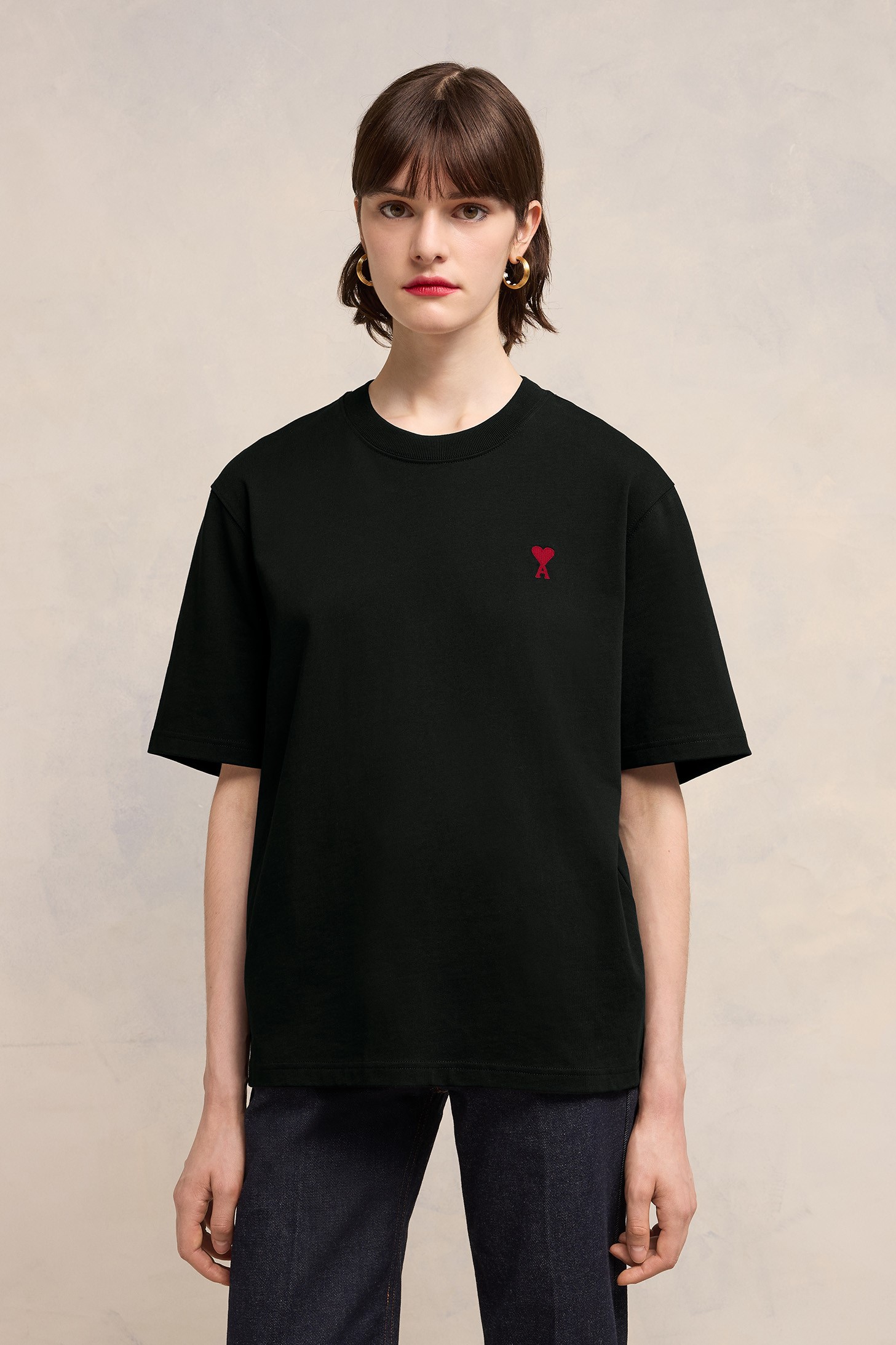AMI PARIS de Coeur Boxy Fit T-Shirt in Black S