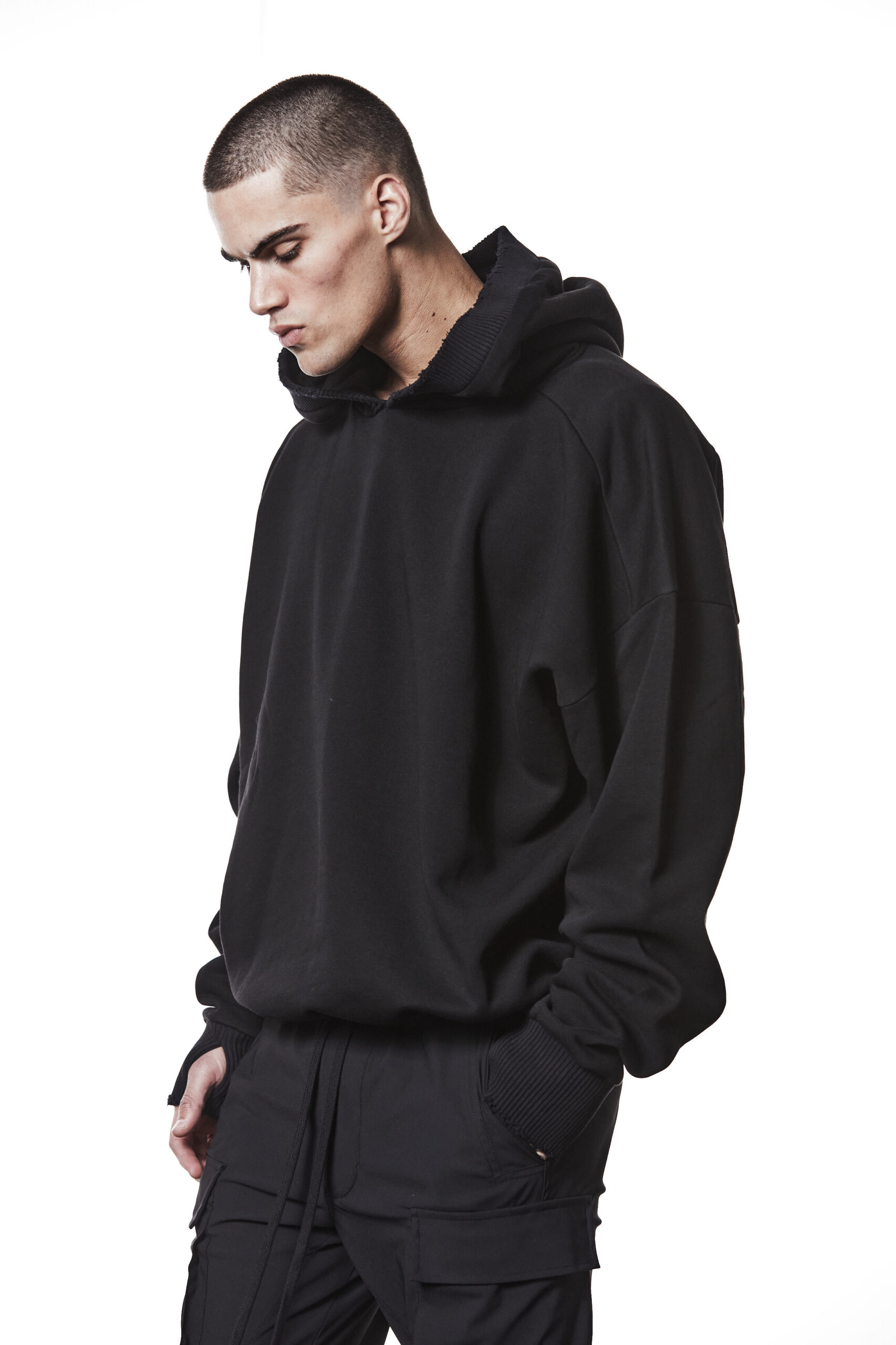 THOM KROM Oversize Sweathoodie in Black