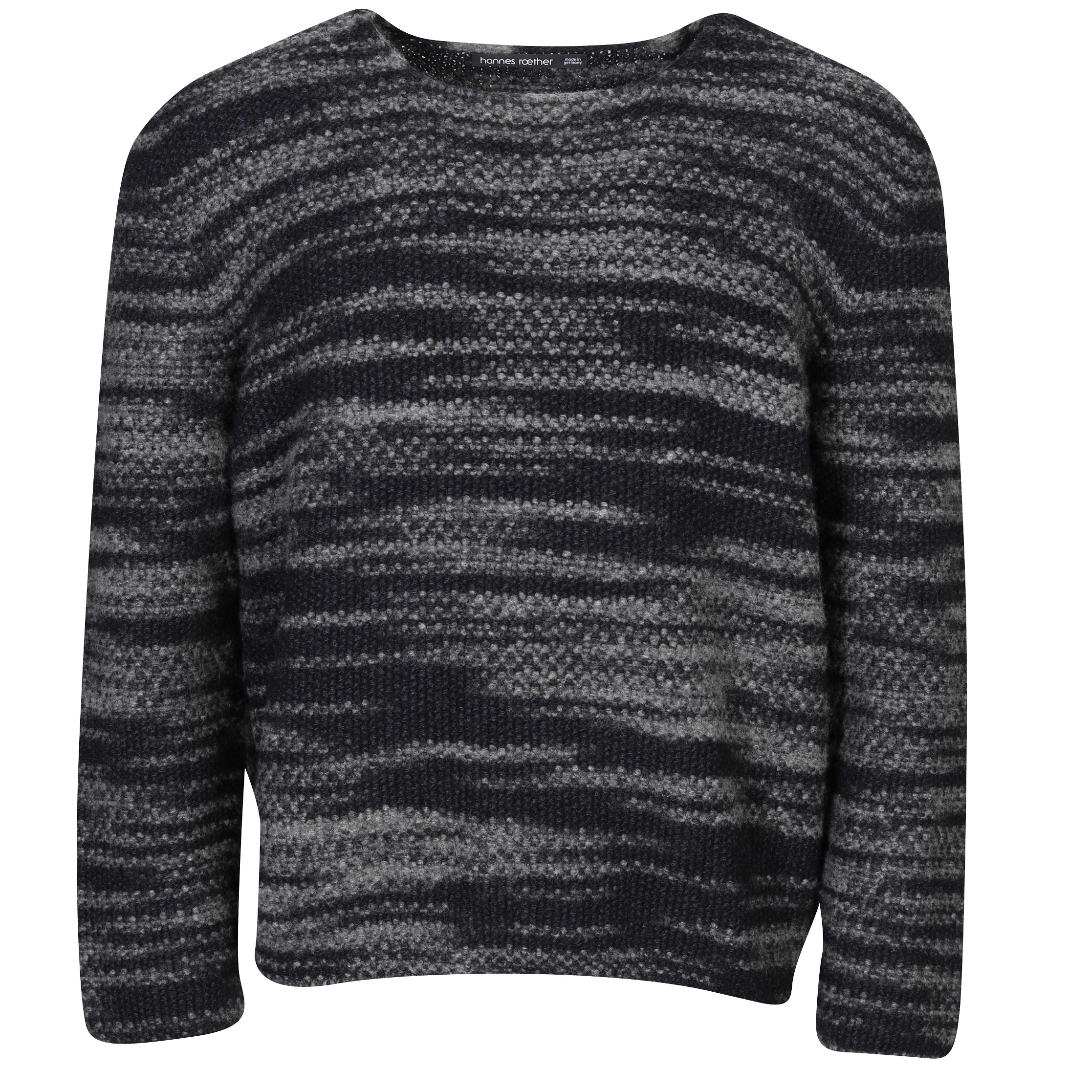 Hannes Roether Heavy Knit Pullover in Navy/Grey