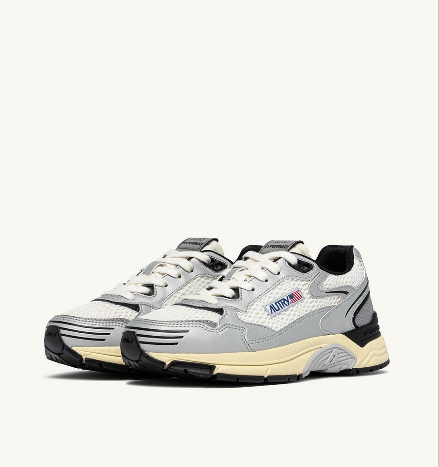 AUTRY ACTION SHOES Hyperway in Synthetic Leather/Mesh/Black/Silver