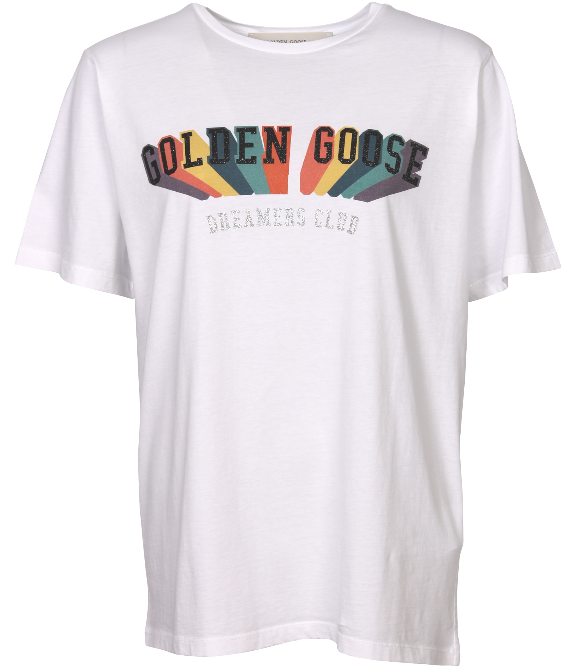 Golden Goose T-Shirt Aira Boyfriend Golden Rainbow