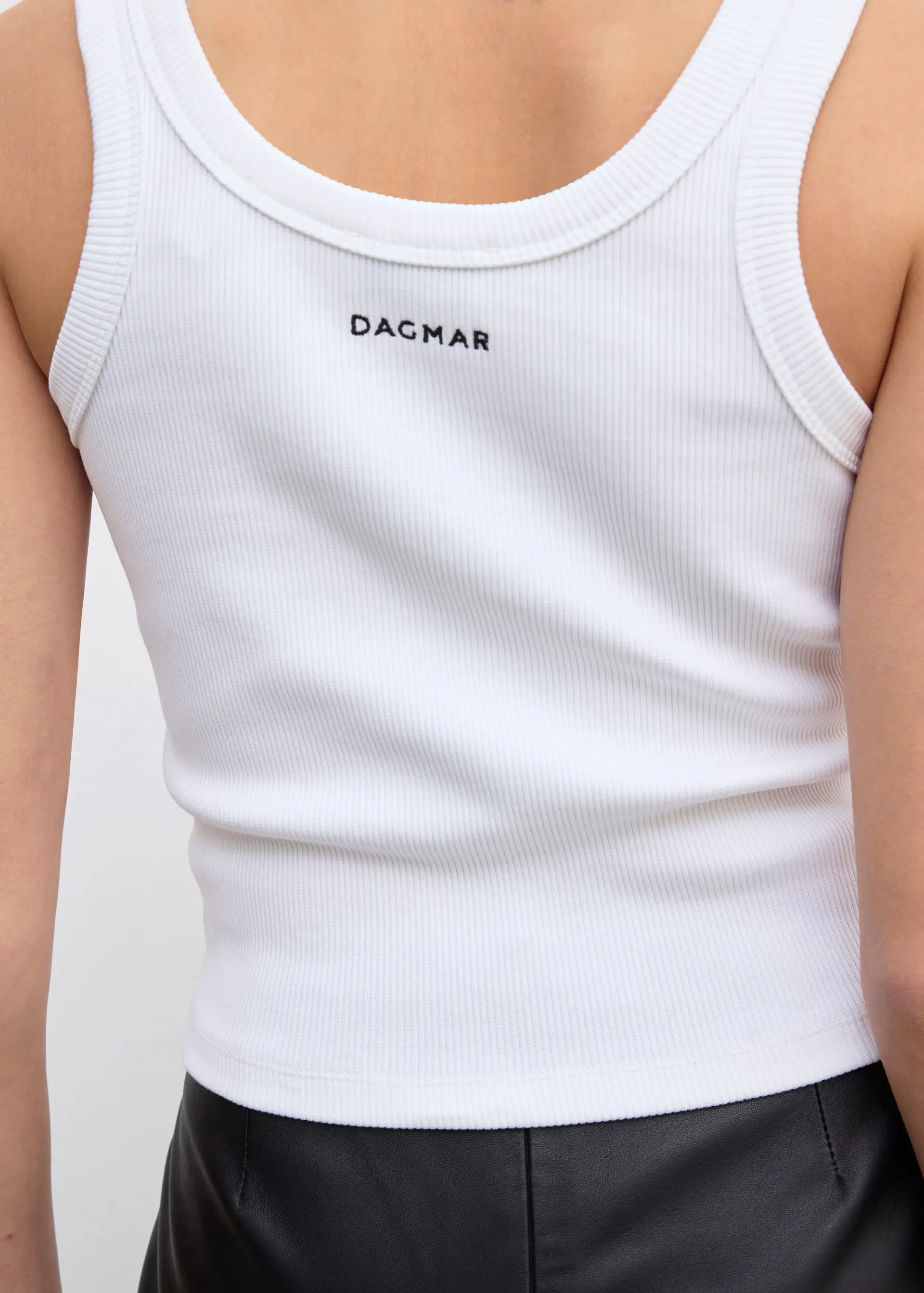 DAGMAR Ribbed Tank Top in White DAGMAR Ribbed Tank Top in White