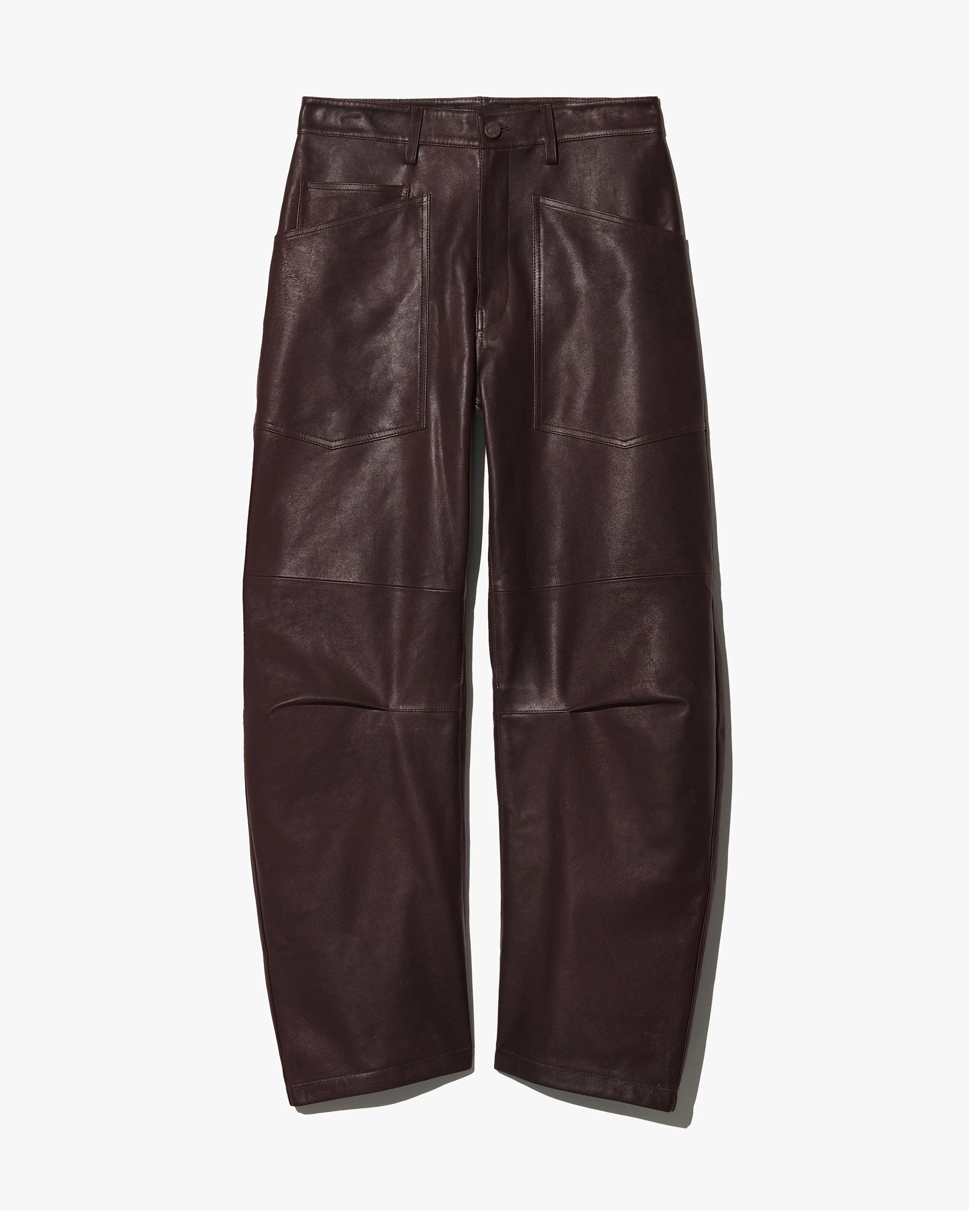 NILI LOTAN Shon Leather Pant in Dark Brown