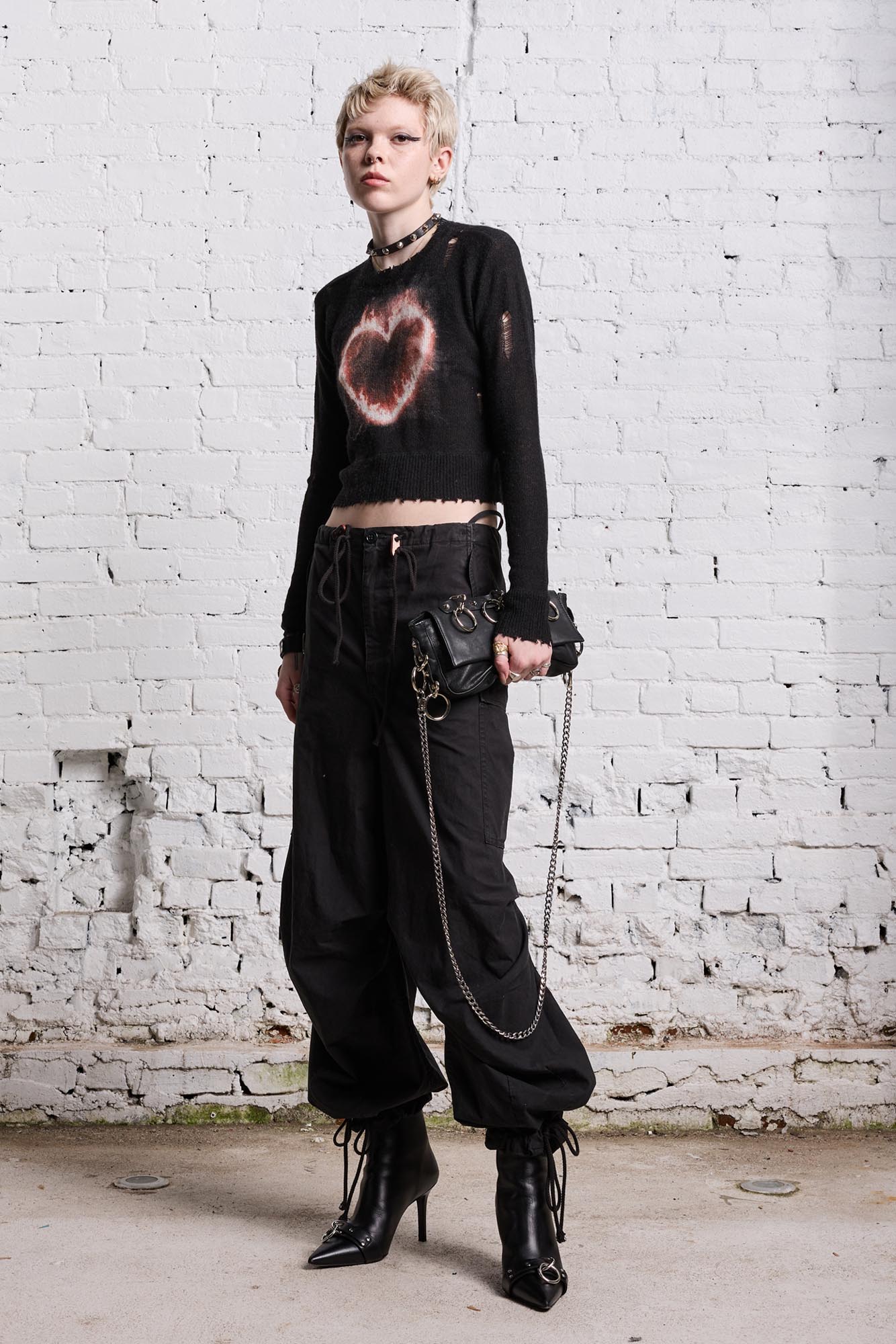 R13 Balloon Army Pants in Washed Black