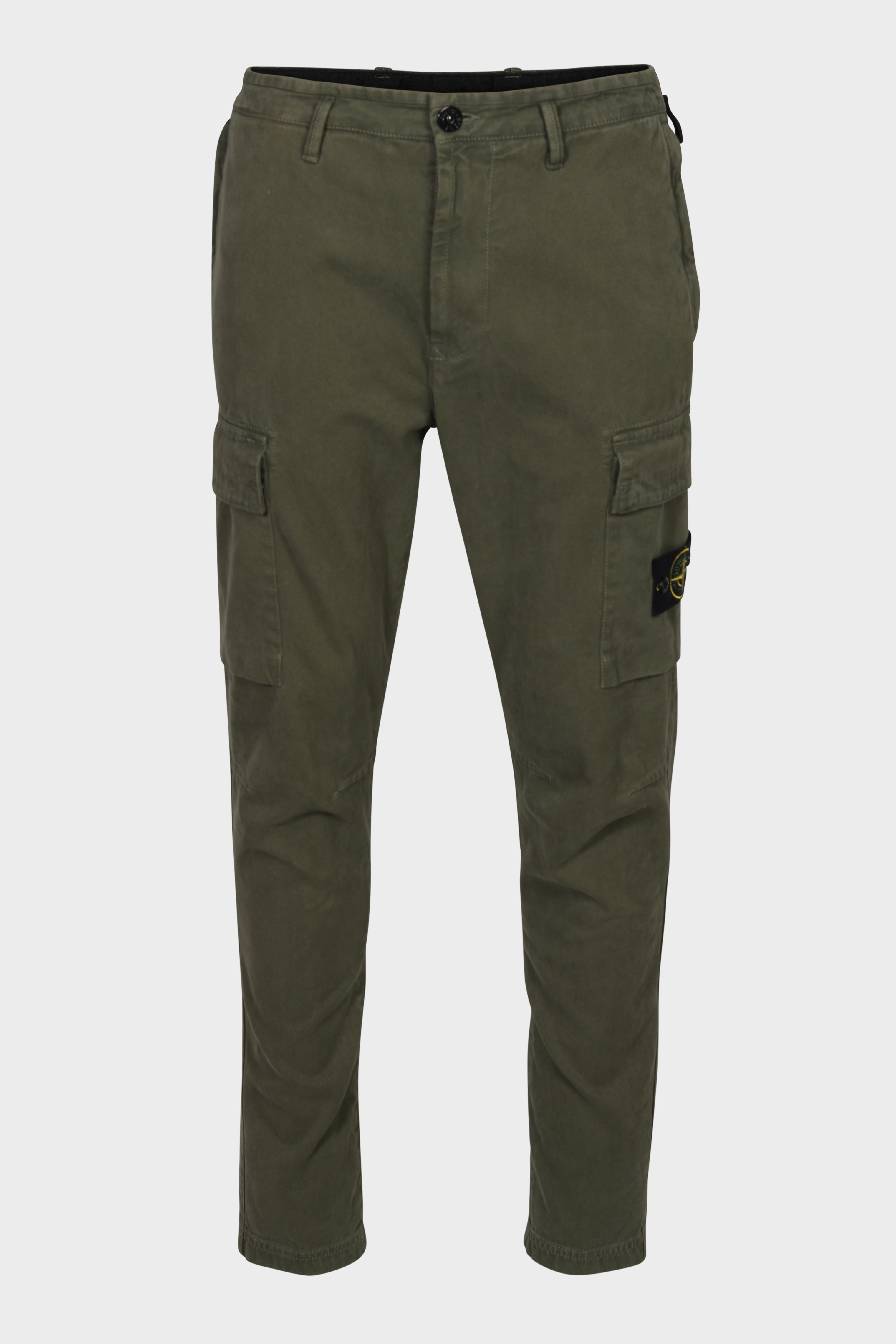STONE ISLAND Cotton Canvas Cargo Pant in Washed Olive 38