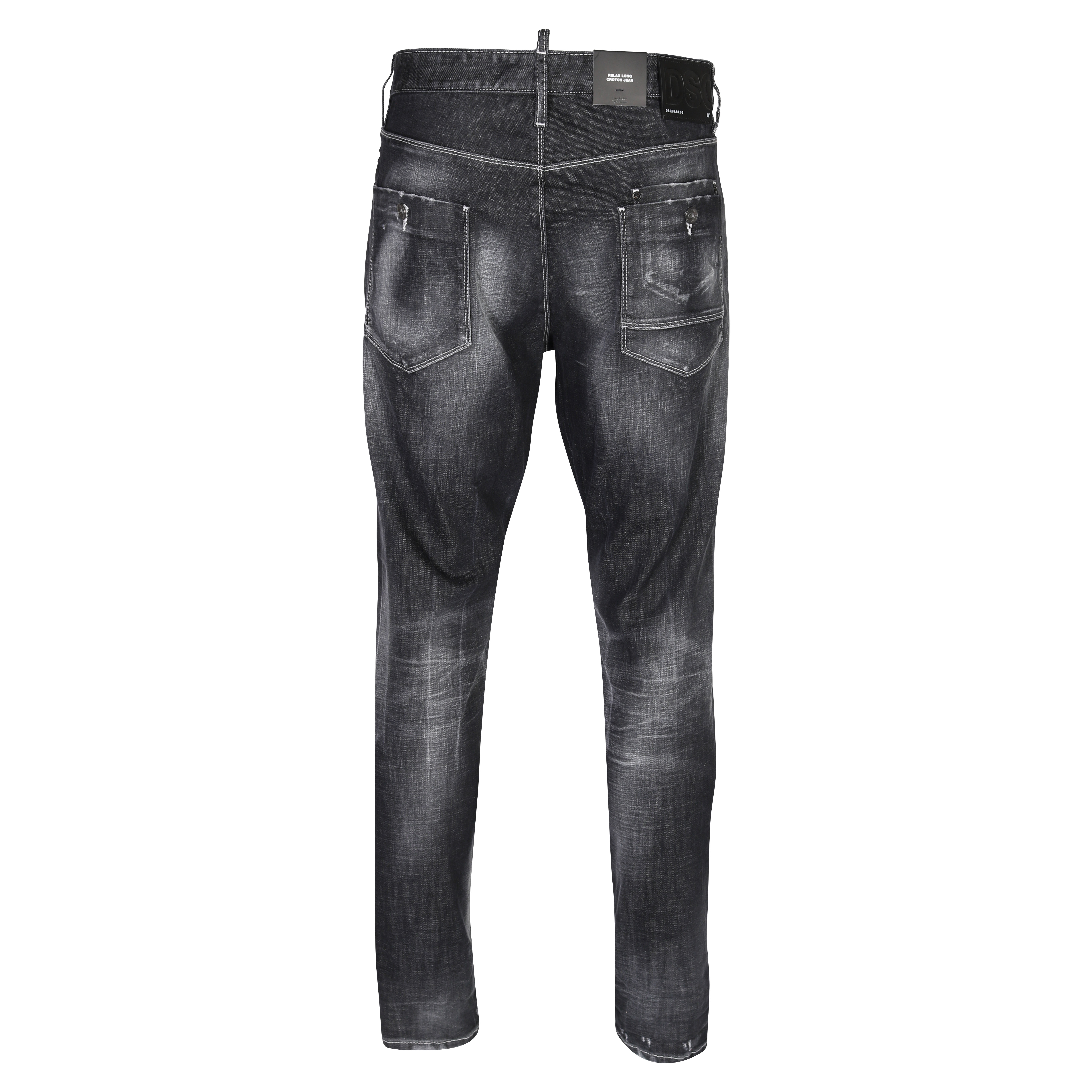 DSQUARED2 Relax Long Crotch Jeans in Washed Black
