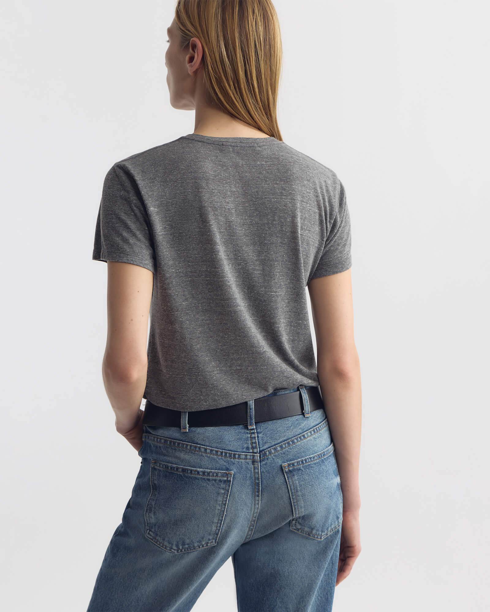 NILI LOTAN Lana T-Shirt in Heather Grey