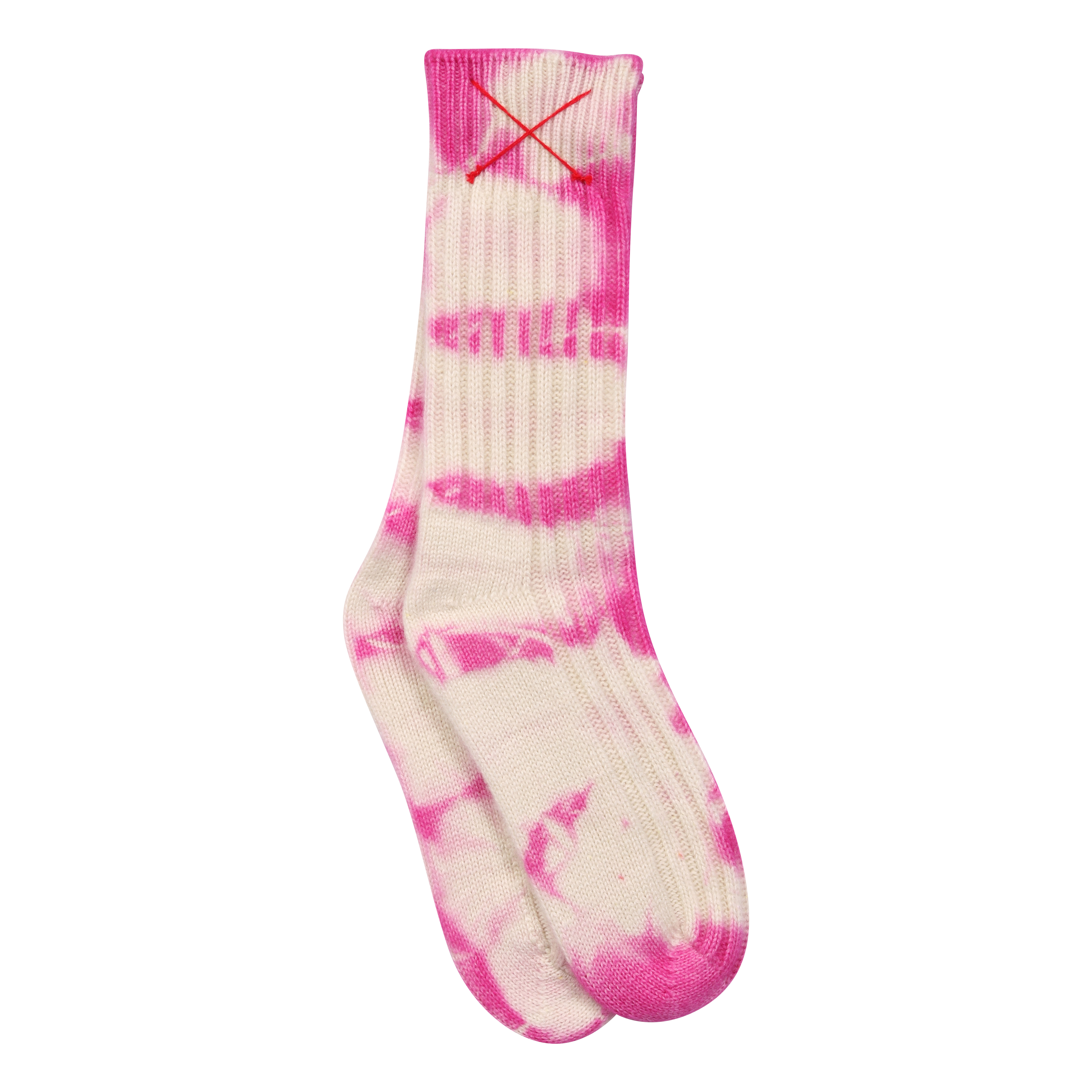 mell-o Cashmere Tie Dye Socks in Fuchsia S/35-38