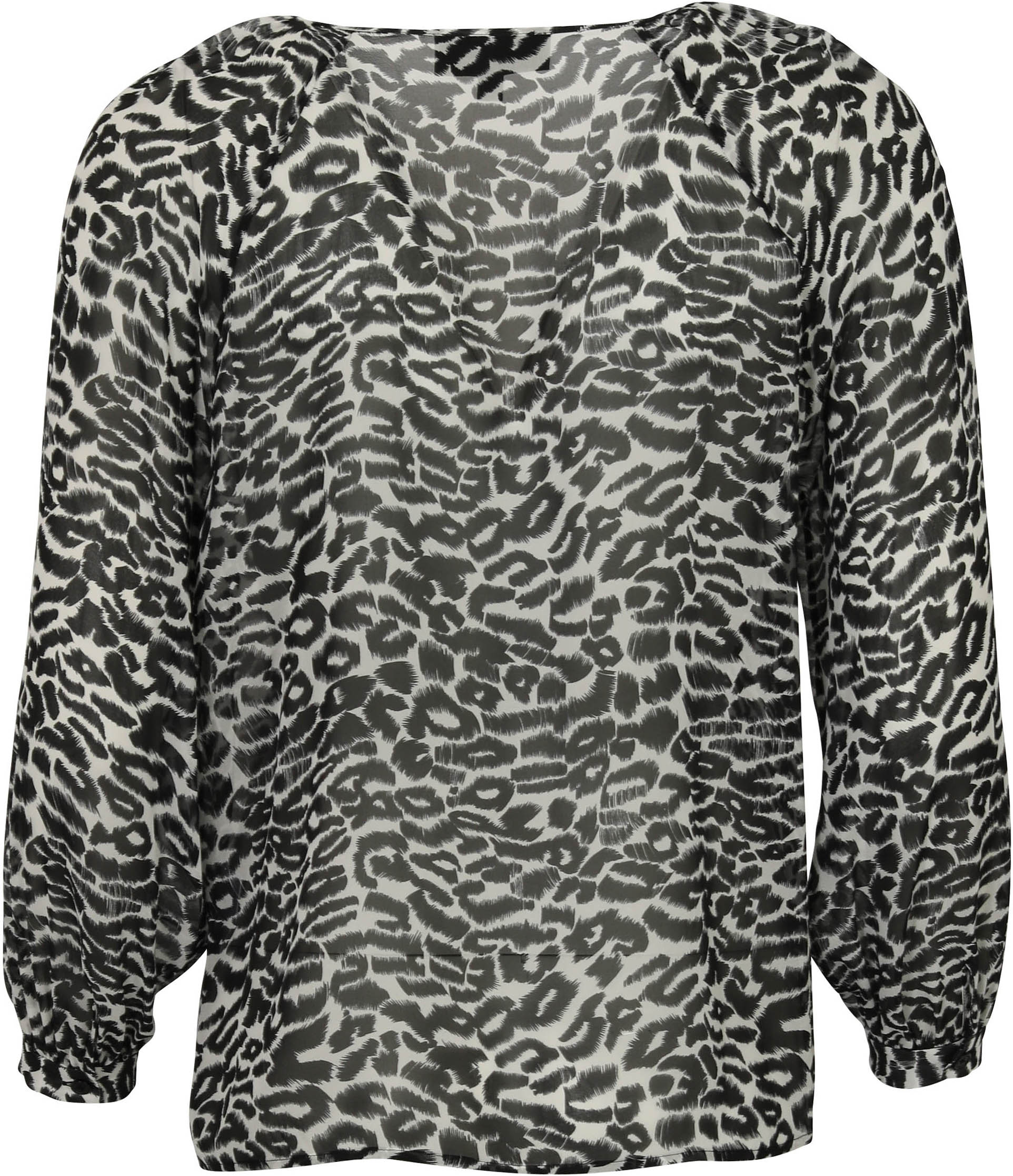 Nili Lotan Silk Blouse Rosette Leo Black/White