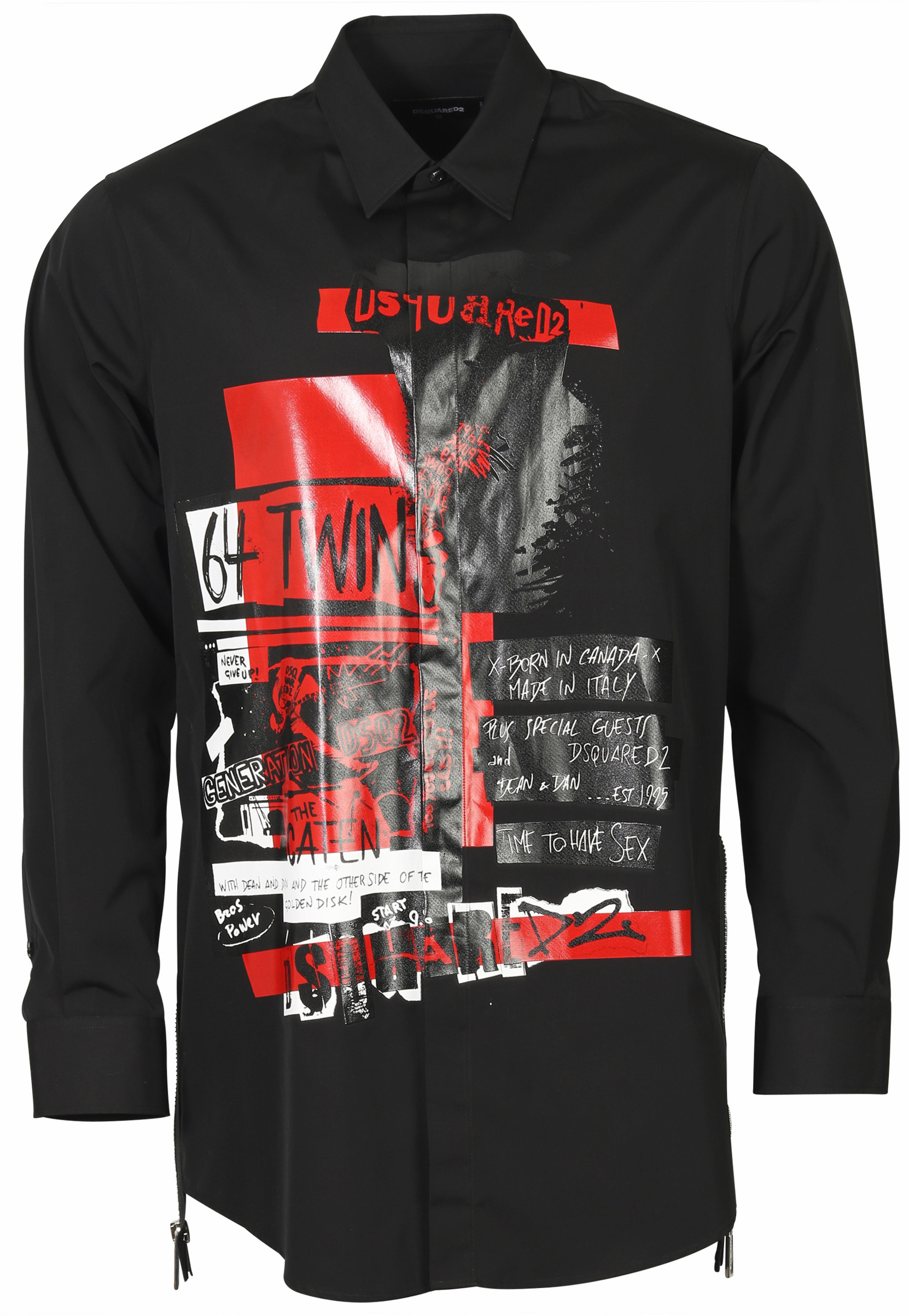 D2 Dsquared Shirt Black Printed