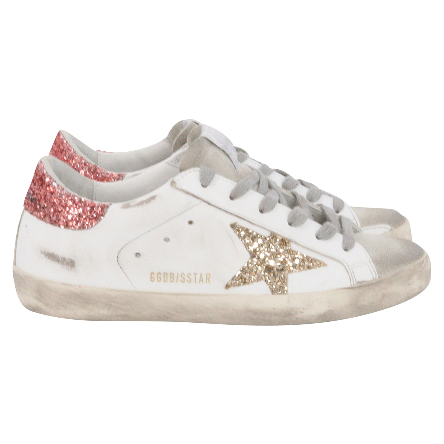 Golden Goose Sneaker Superstar White Gold/Rose Glitter