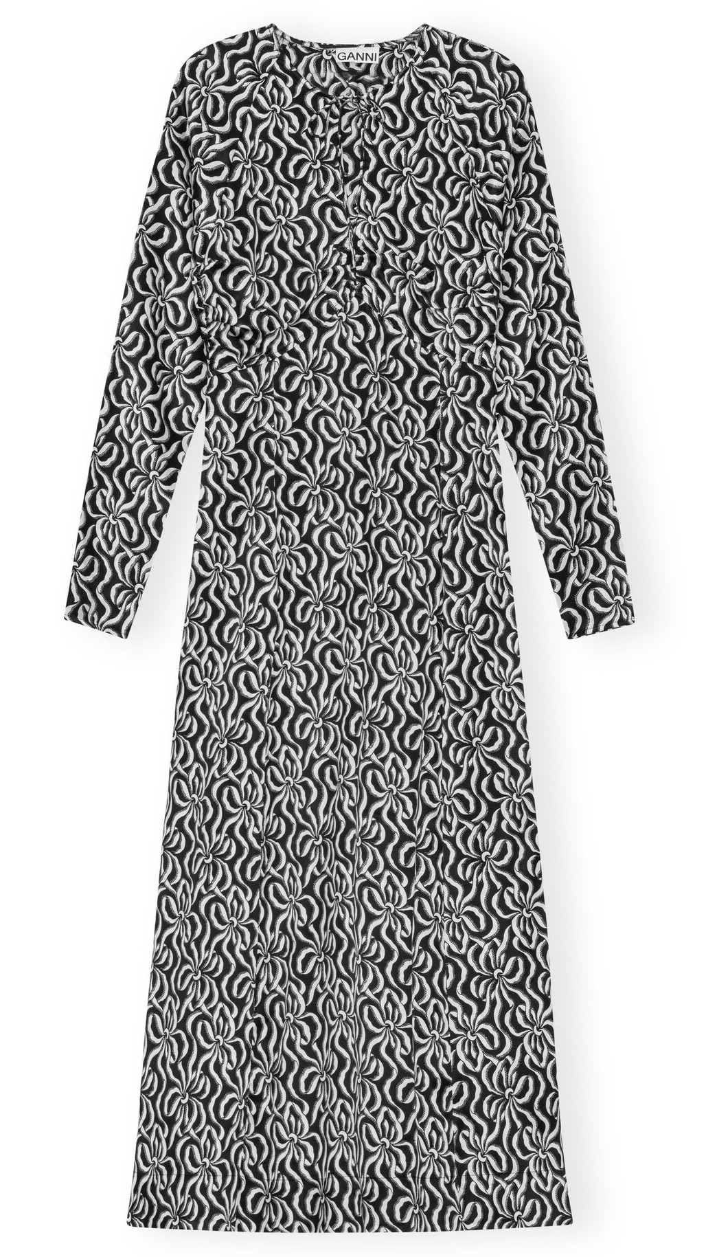 GANNI Silk Stretch Long Dress 38
