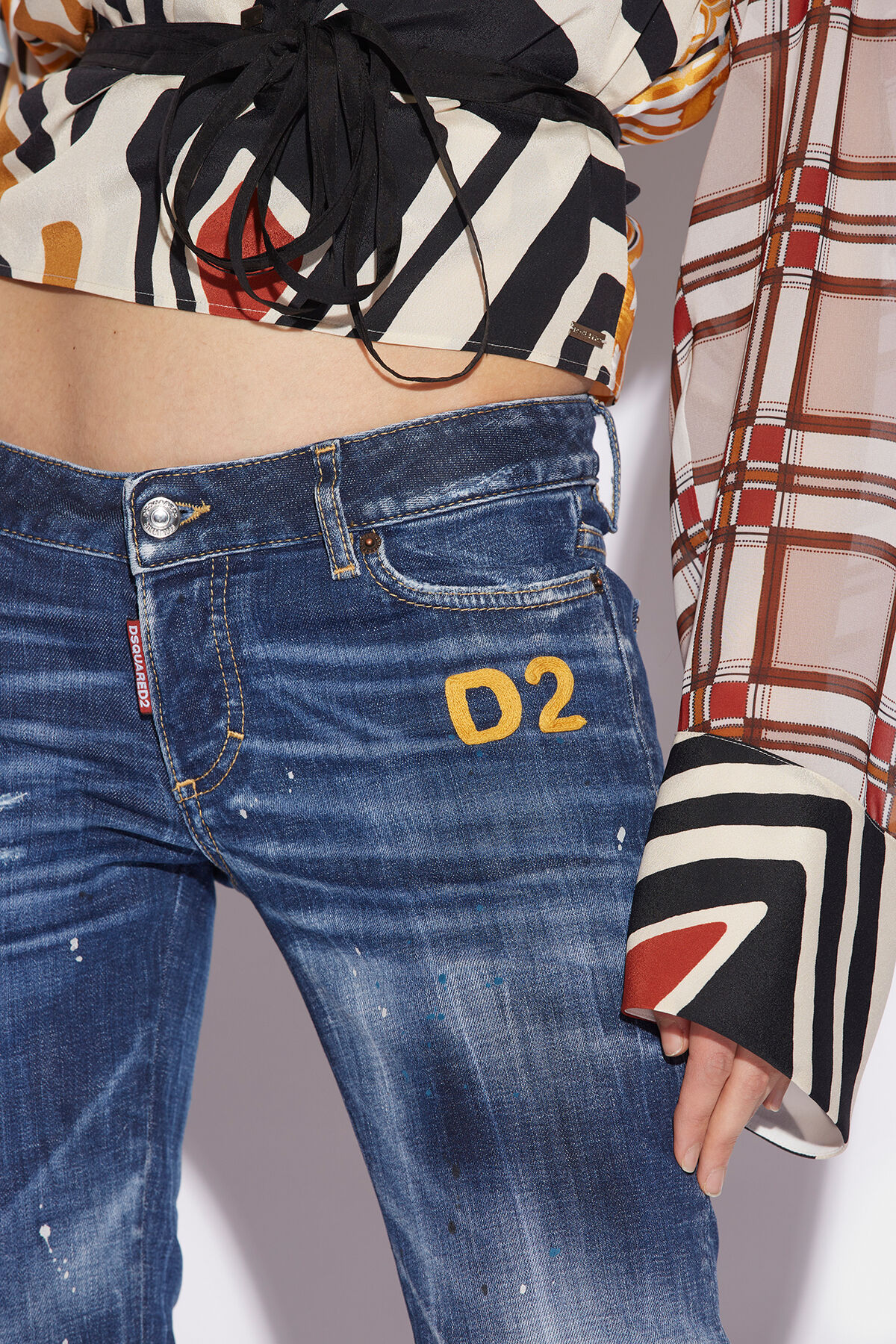 DSQUARED2 Jennifer Cropped Jeans in Washed Blue