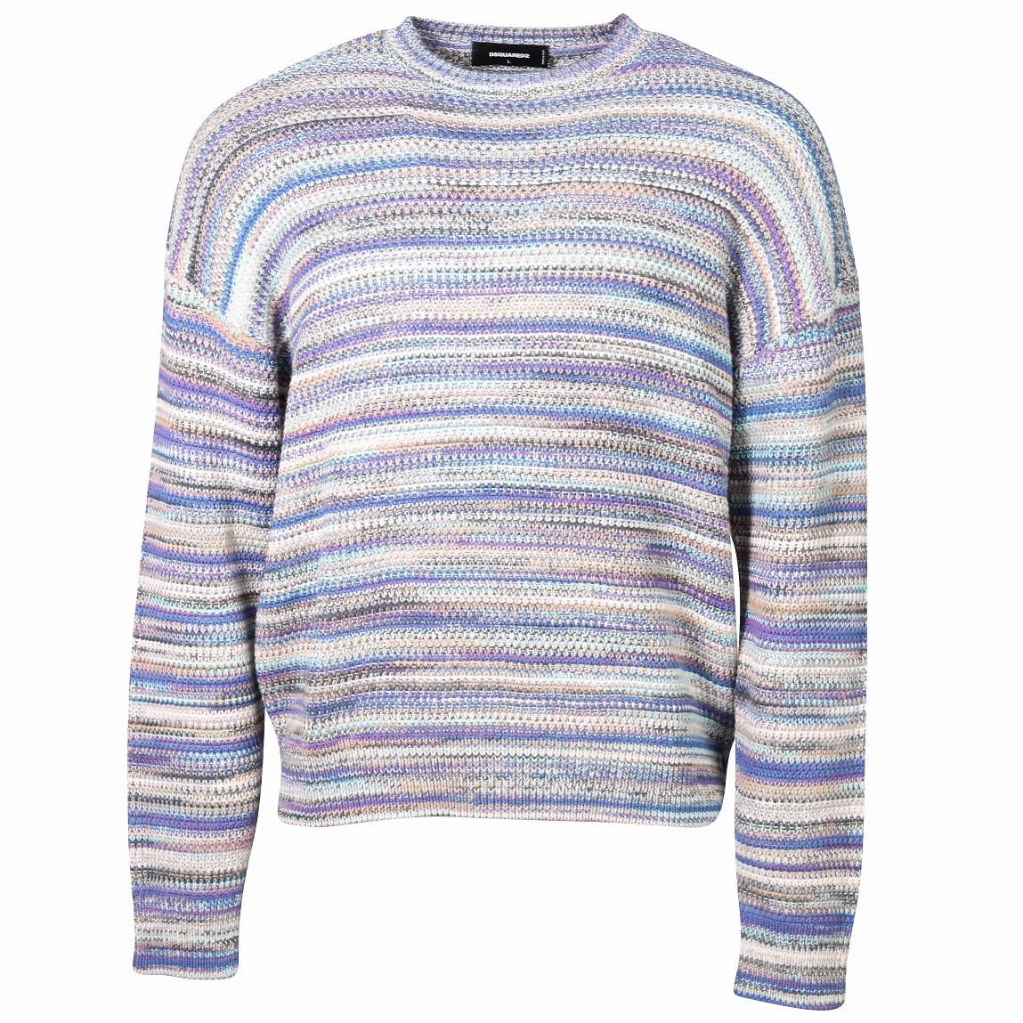 DSQUARED2 Striped Cotton Knit Pullover in Multicolor