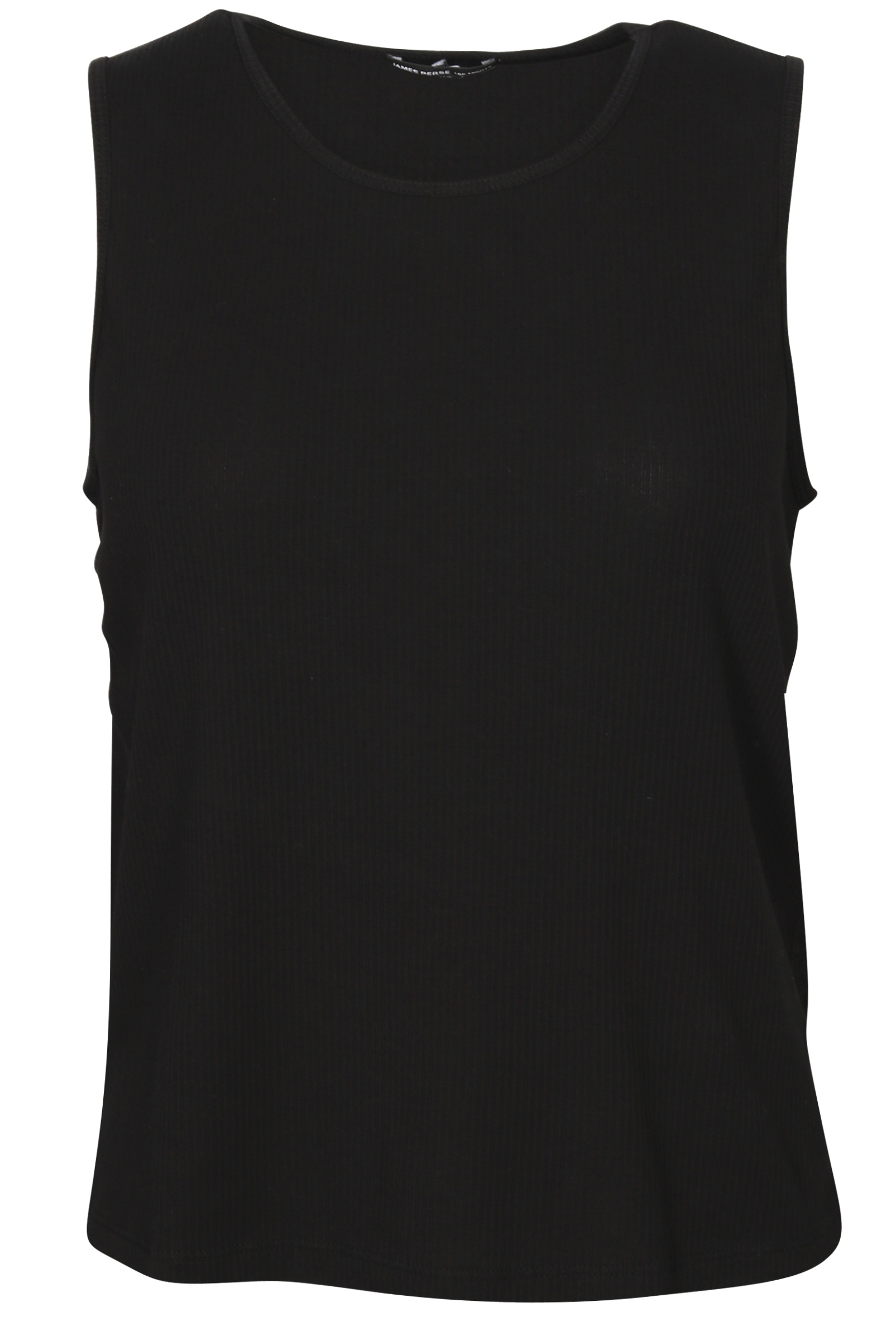 James Perse Cropped Rib Tank Black