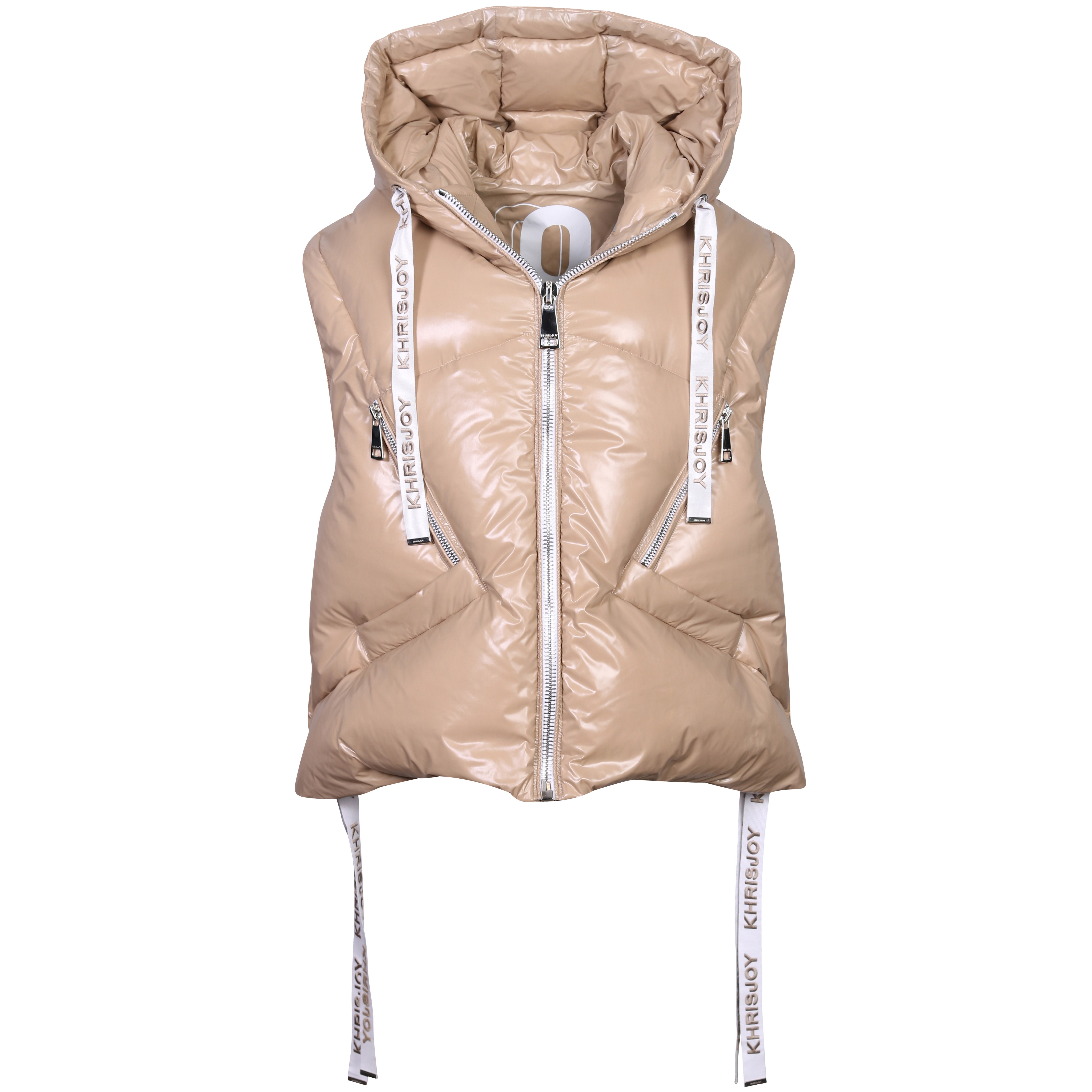 Khrisjoy Iconic Puffer Vest in Shiny Champagne XS / 00