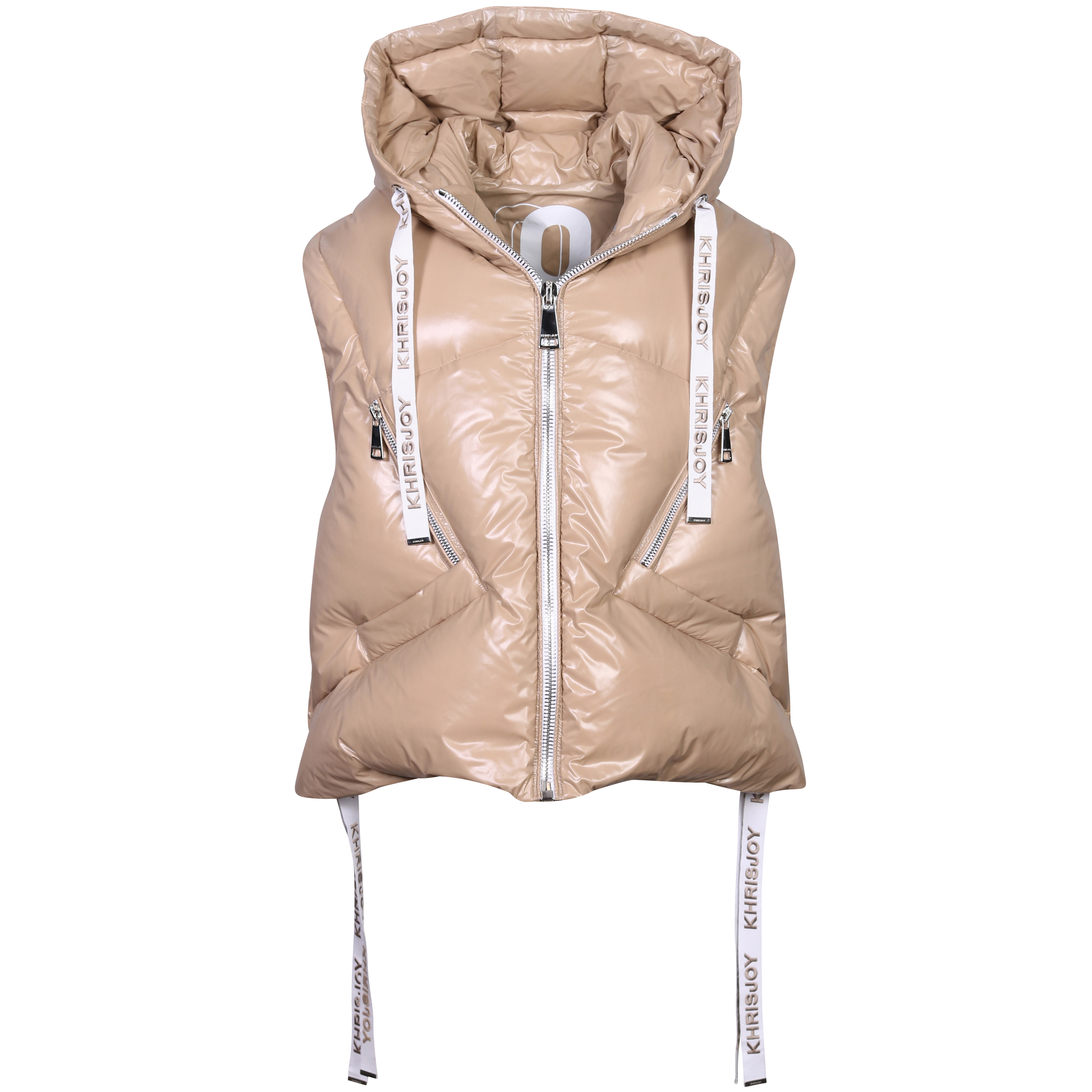 Khrisjoy Iconic Puffer Vest in Shiny Champagne
