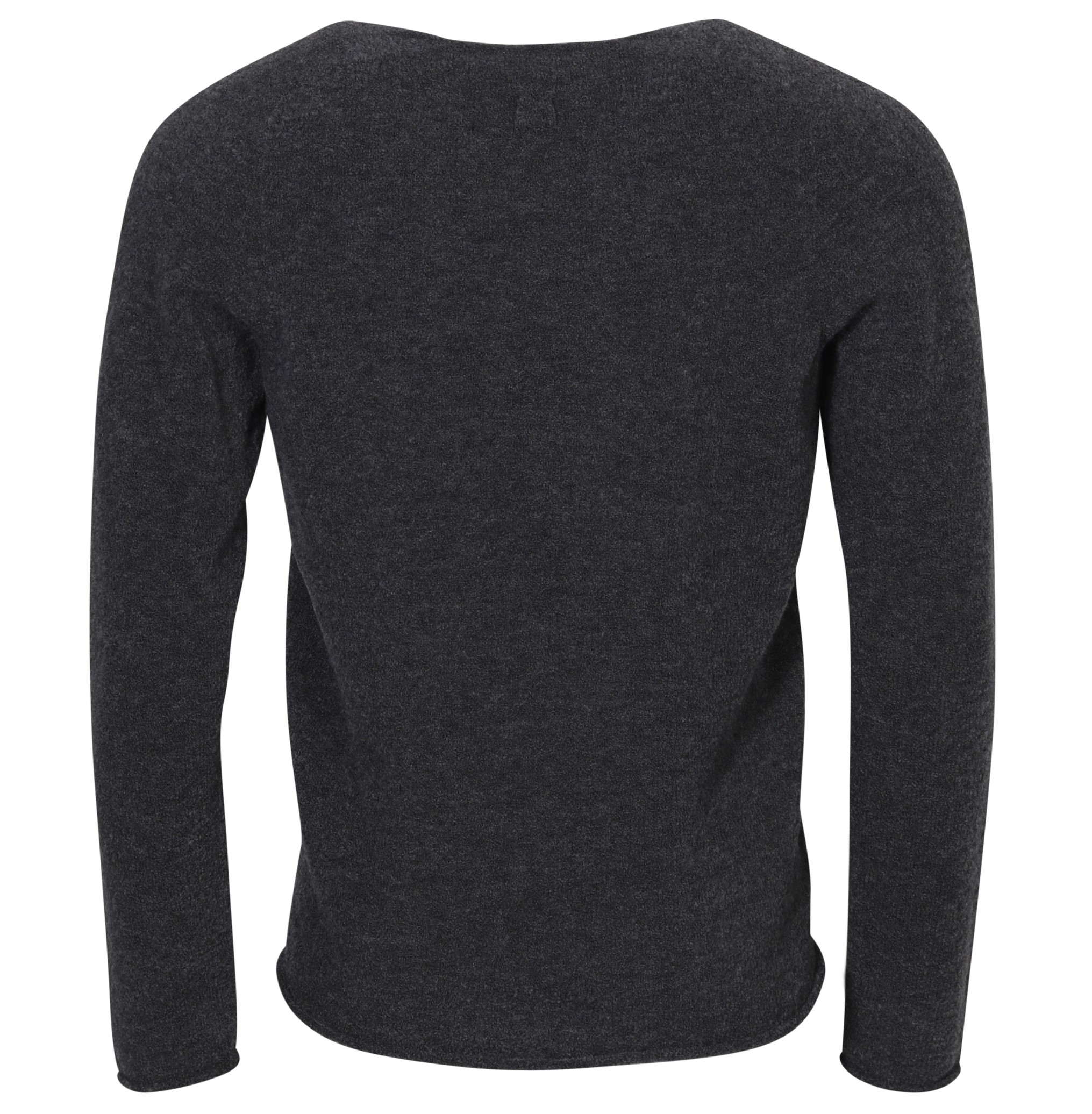 HANNES ROETHER Fluffy Knit Pullover in Dark Grey/Black