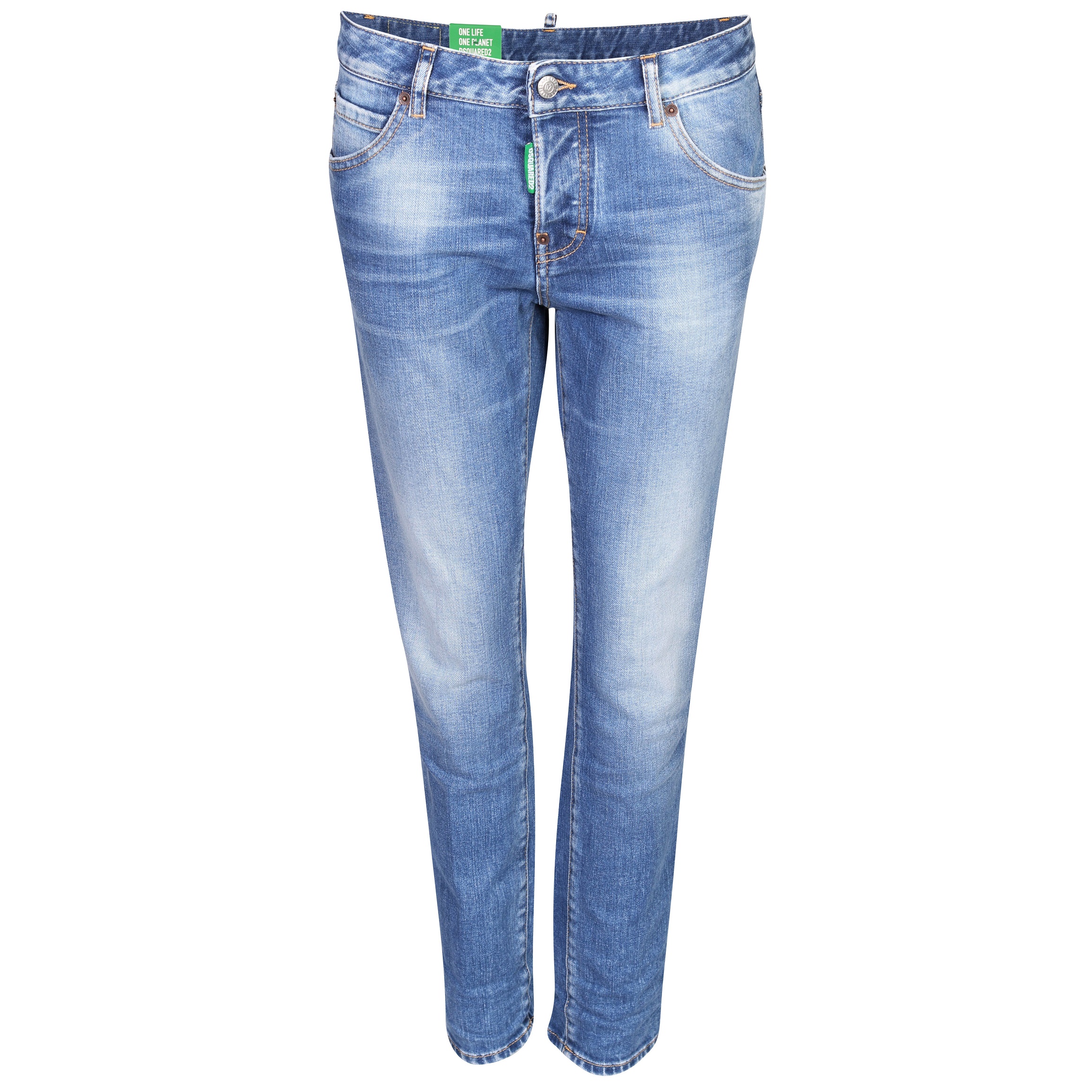 Dsquared Cool Girl Jean Green Label in Washed Light Blue
