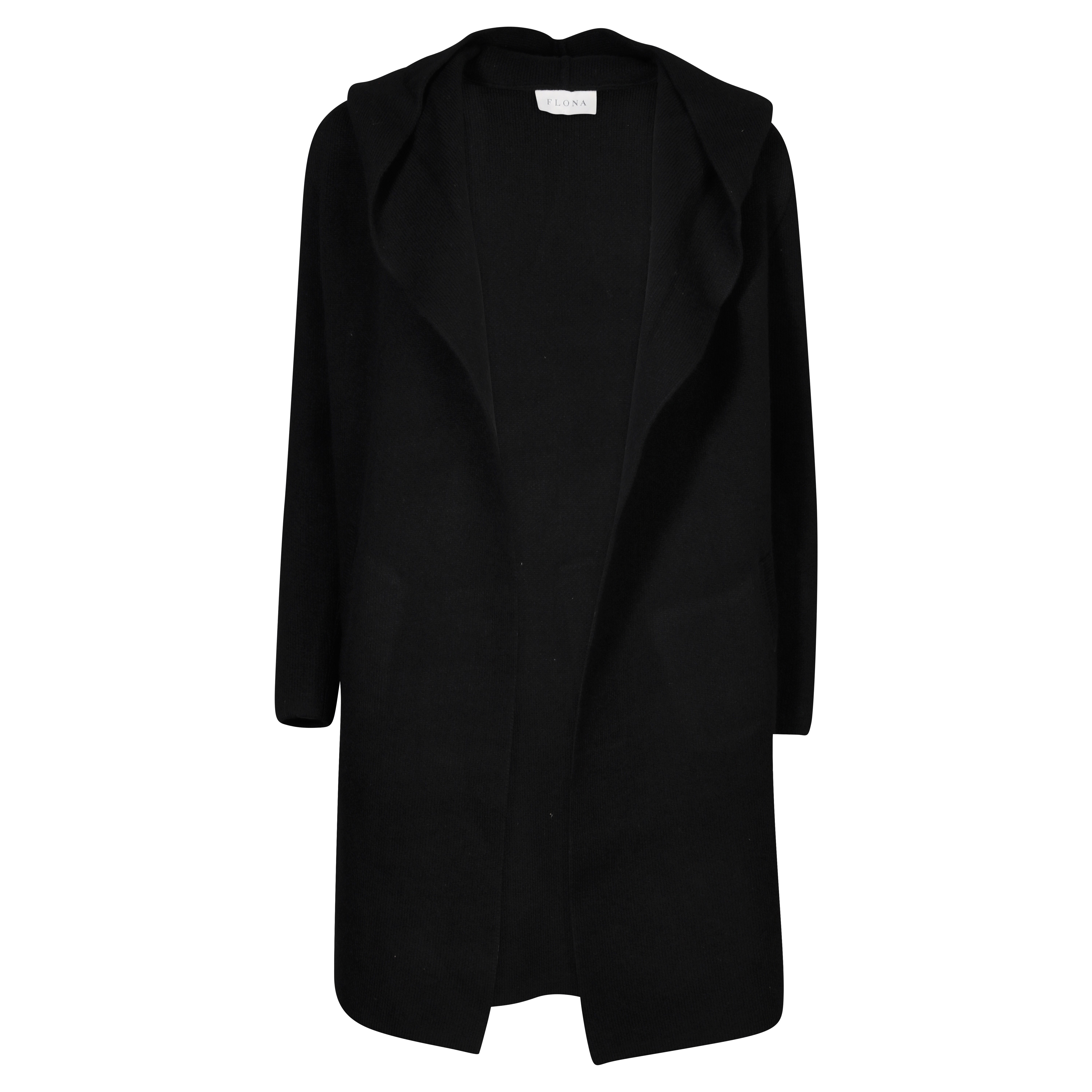 Flona Merino Knit Coat in Black S