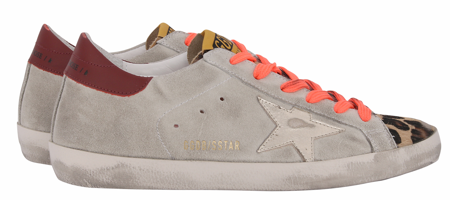 Golden Goose Sneaker Superstar Suede Leopard Horsy Toe 39