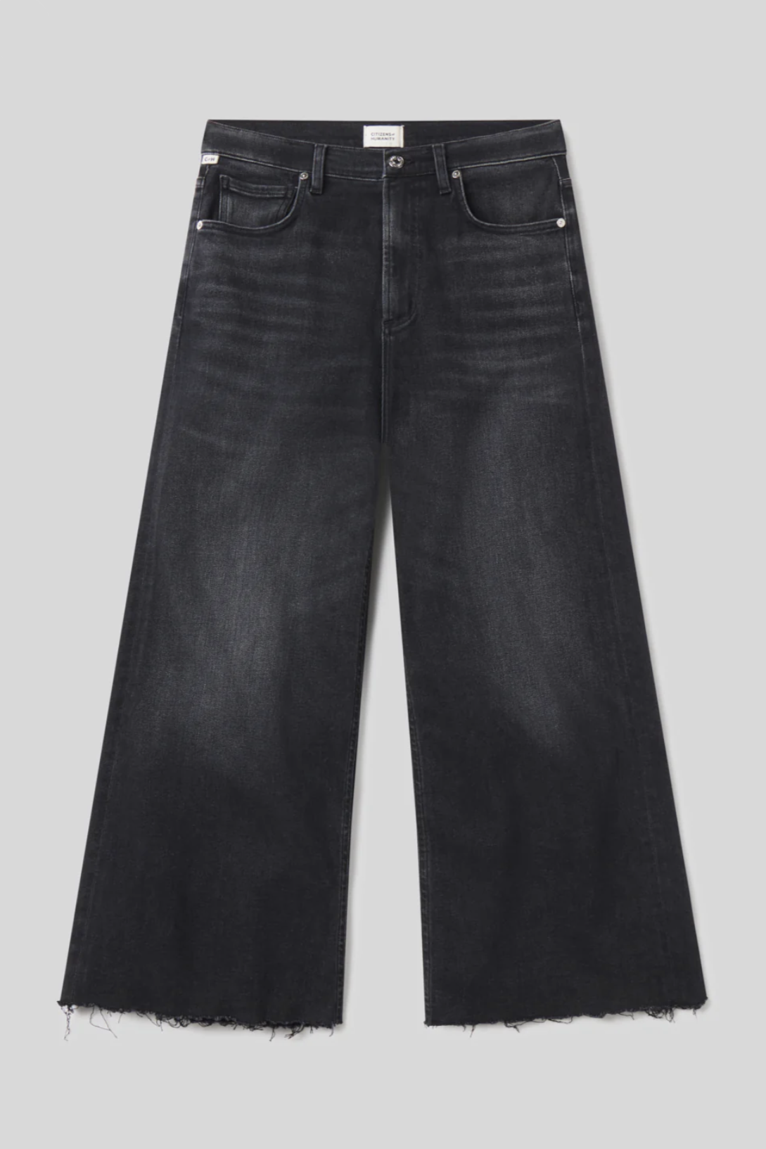 CITIZENS OF HUMANITY Lyra Wide Leg Crop Jeans in Washed Black