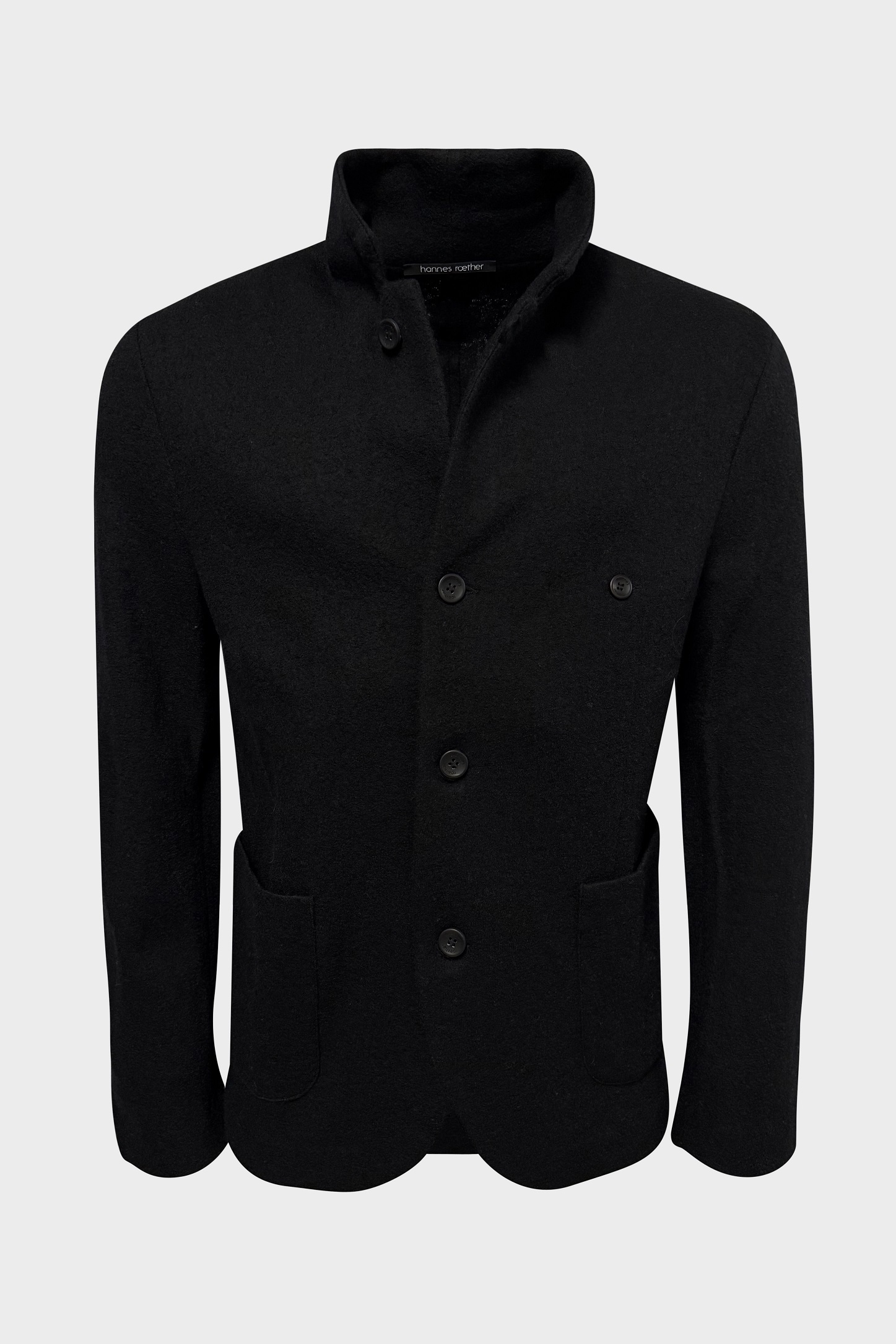 HANNES ROETHER Light Wool Jacket in Black HANNES ROETHER Light Wool Jacket in Black