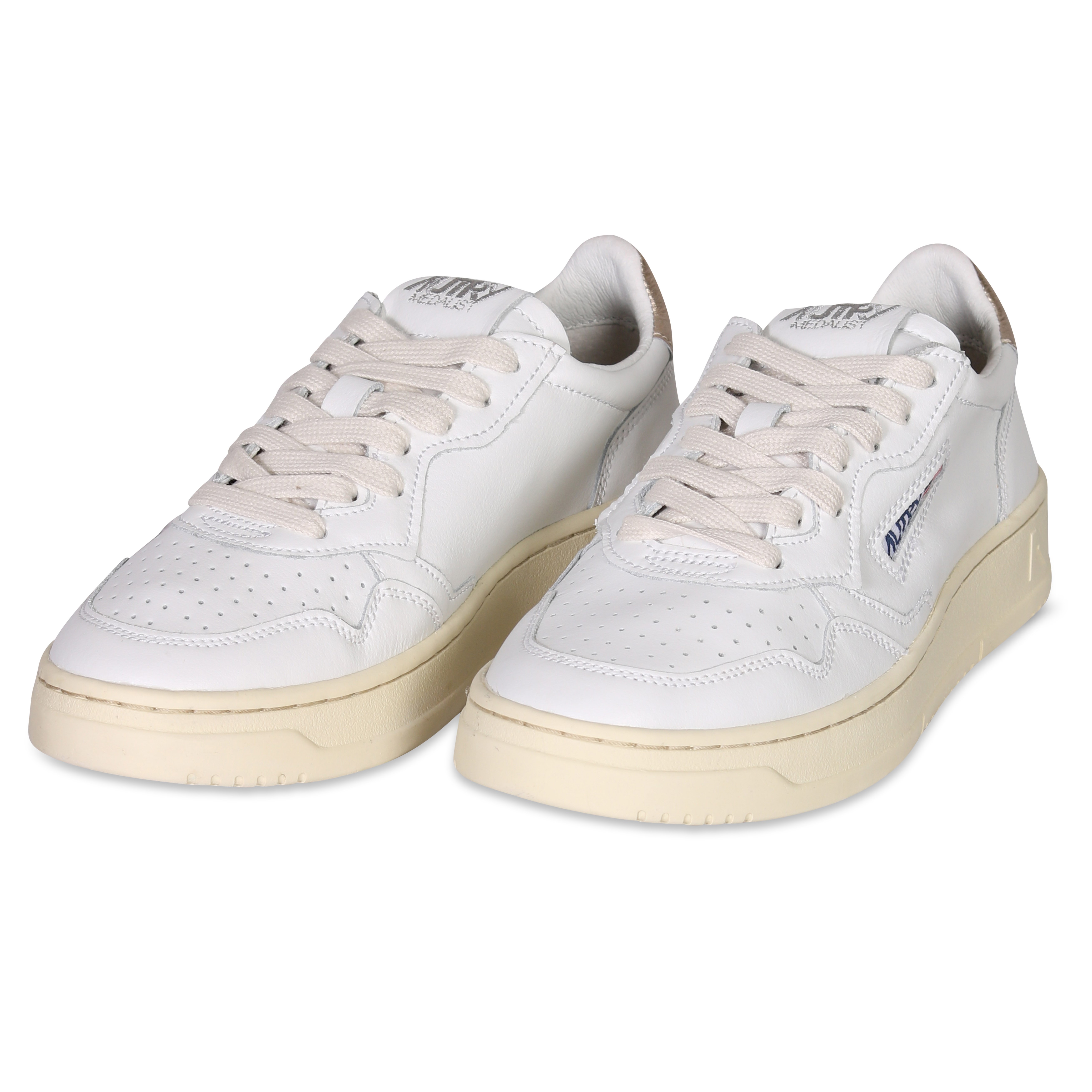 Autry Action Shoes Low Sneaker  in White/Gold