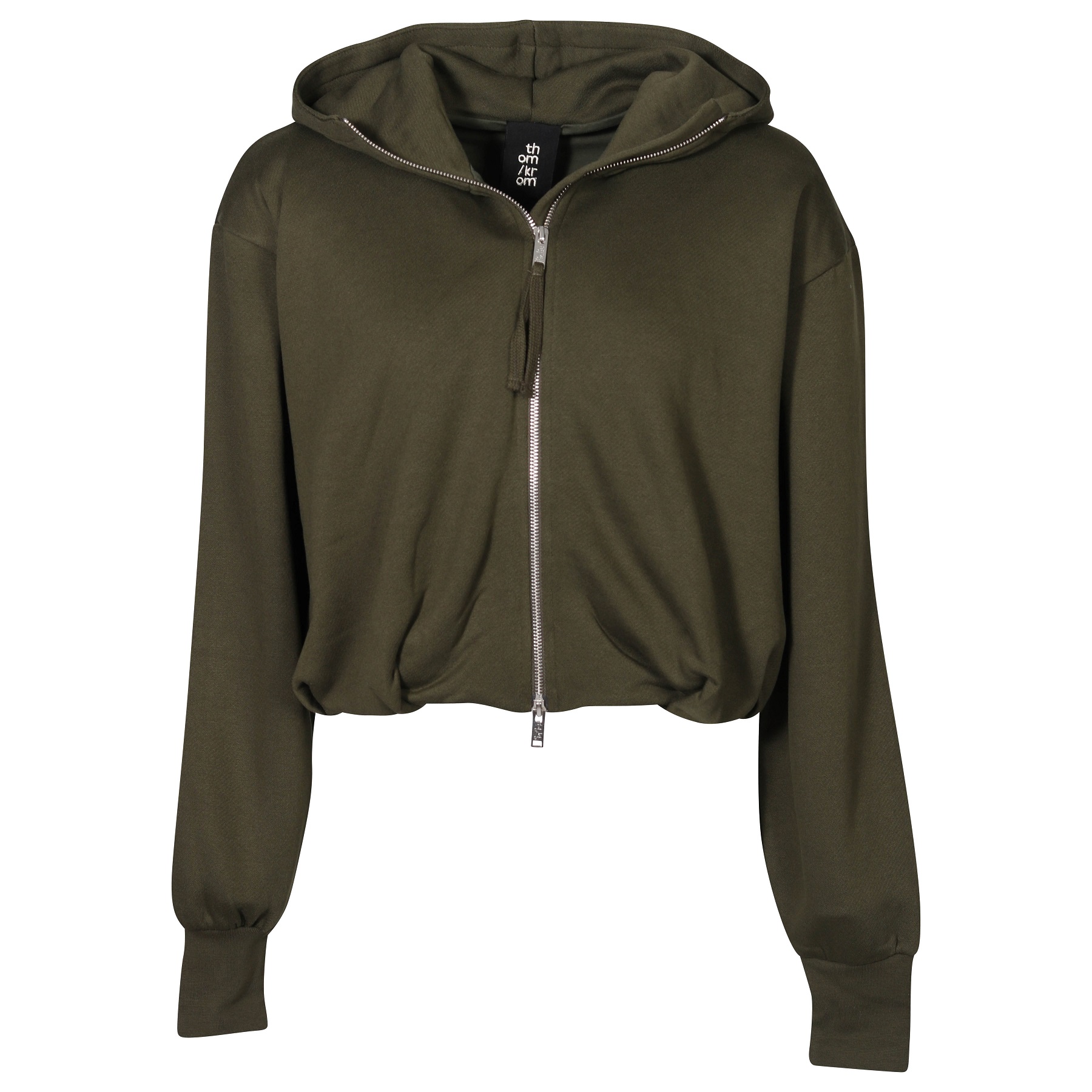 THOM KROM Soft Hooded Sweatjacket in Green XS