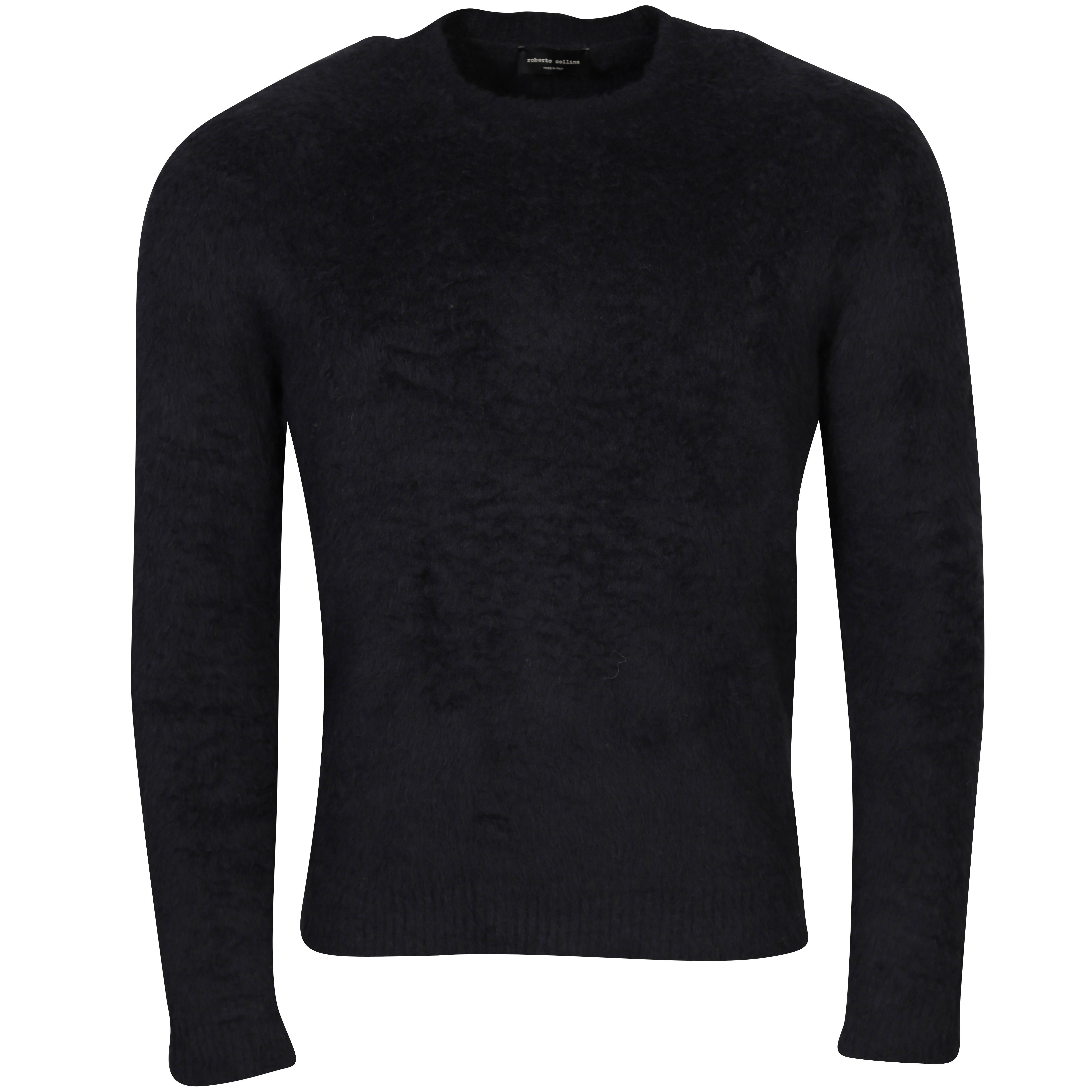 Roberto Collina Cotton Fluffy Knit Pullover in Black 54
