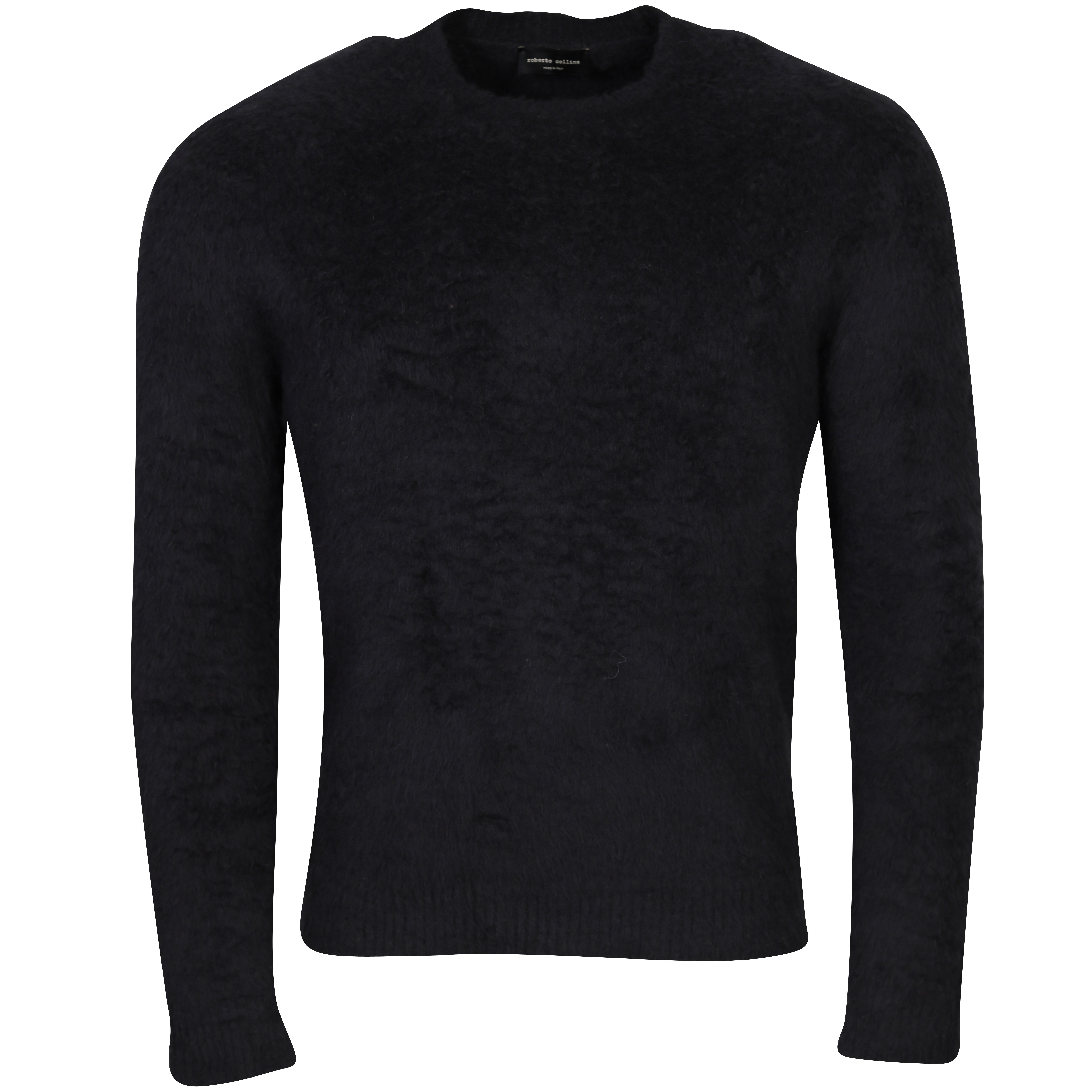 Roberto Collina Cotton Fluffy Knit Pullover in Black